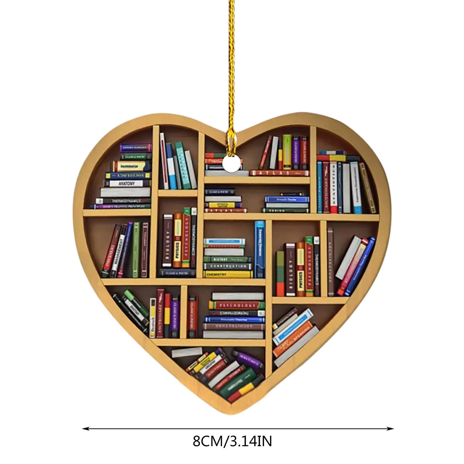 Book Lovers Heart Ornament