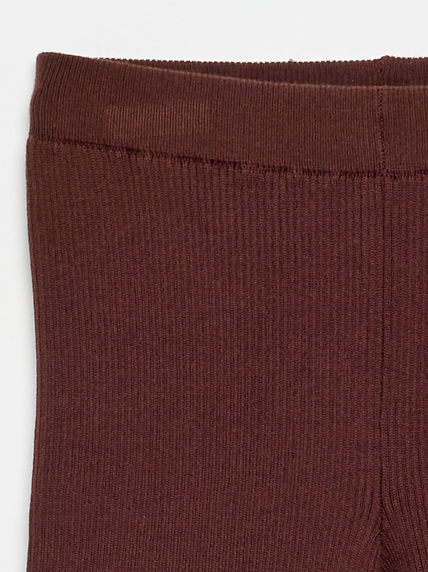 Pantalon droit en tricot uni - Marron