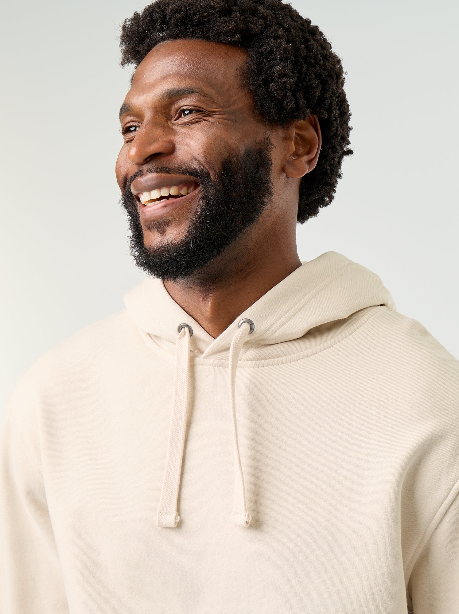 Sweat uni à capuche - Beige