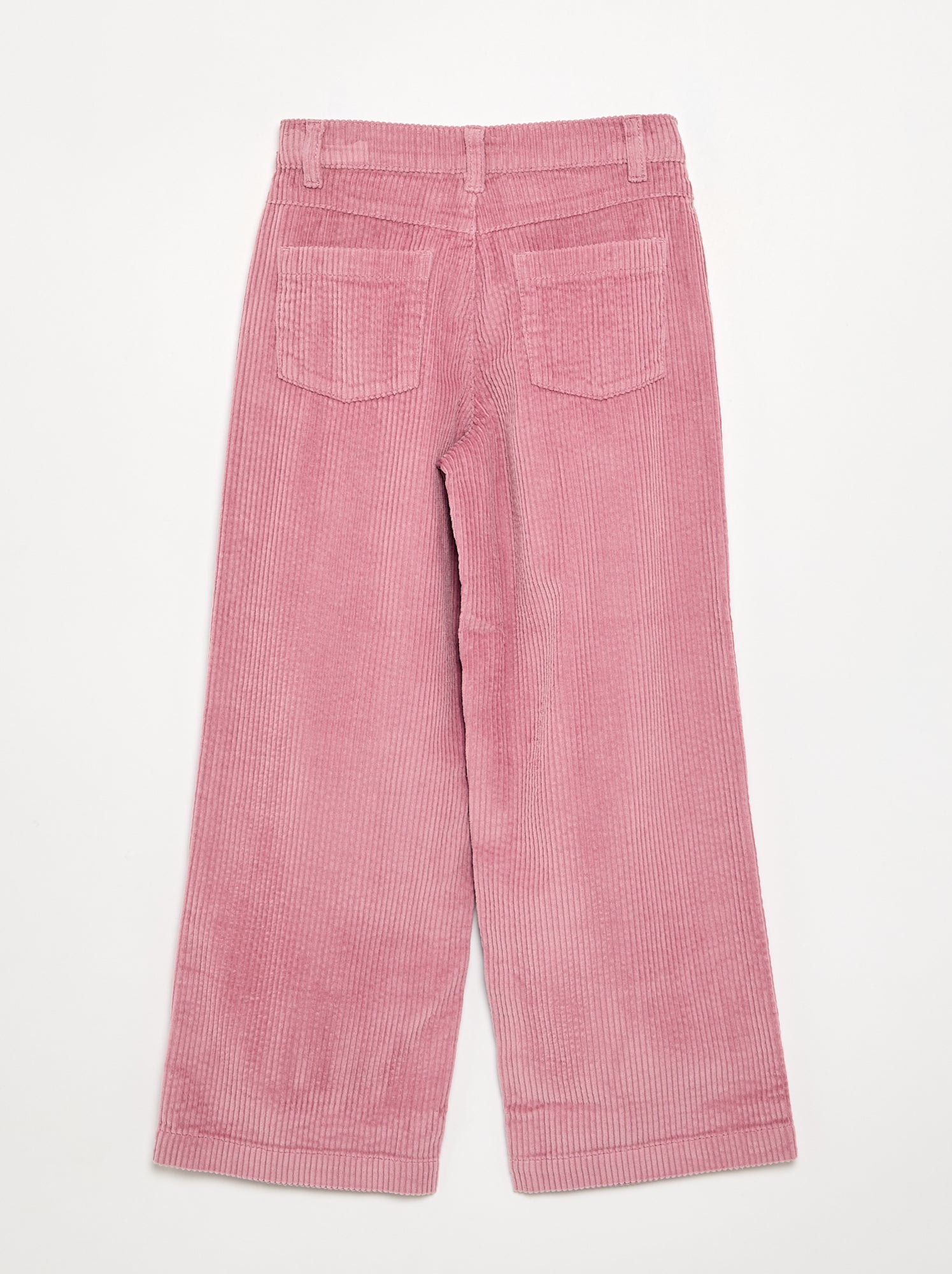 Pantalon wide leg en velours côtelés - Rose