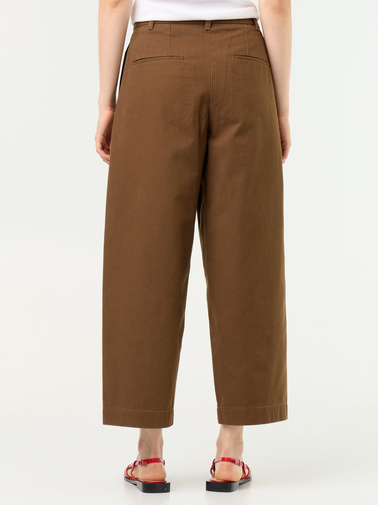 Pantalon large forme barrel - Marron