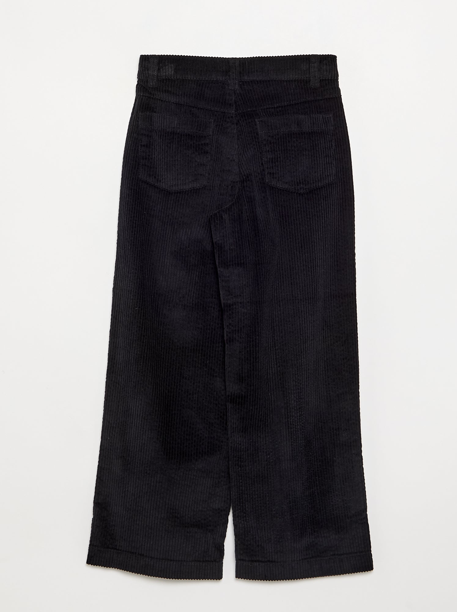 Pantalon wide leg en velours côtelés - Noir