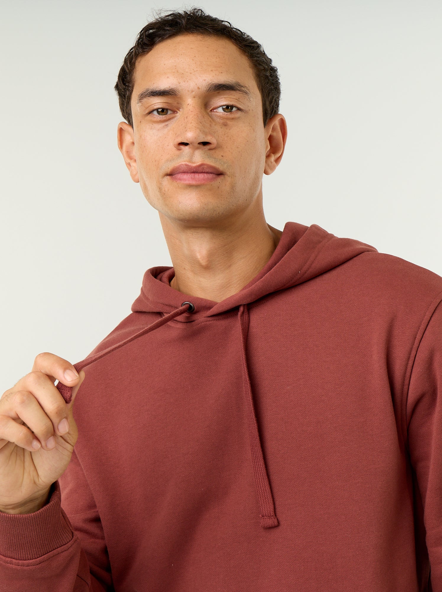 Sweat uni à capuche - Marron (FZV91_6)