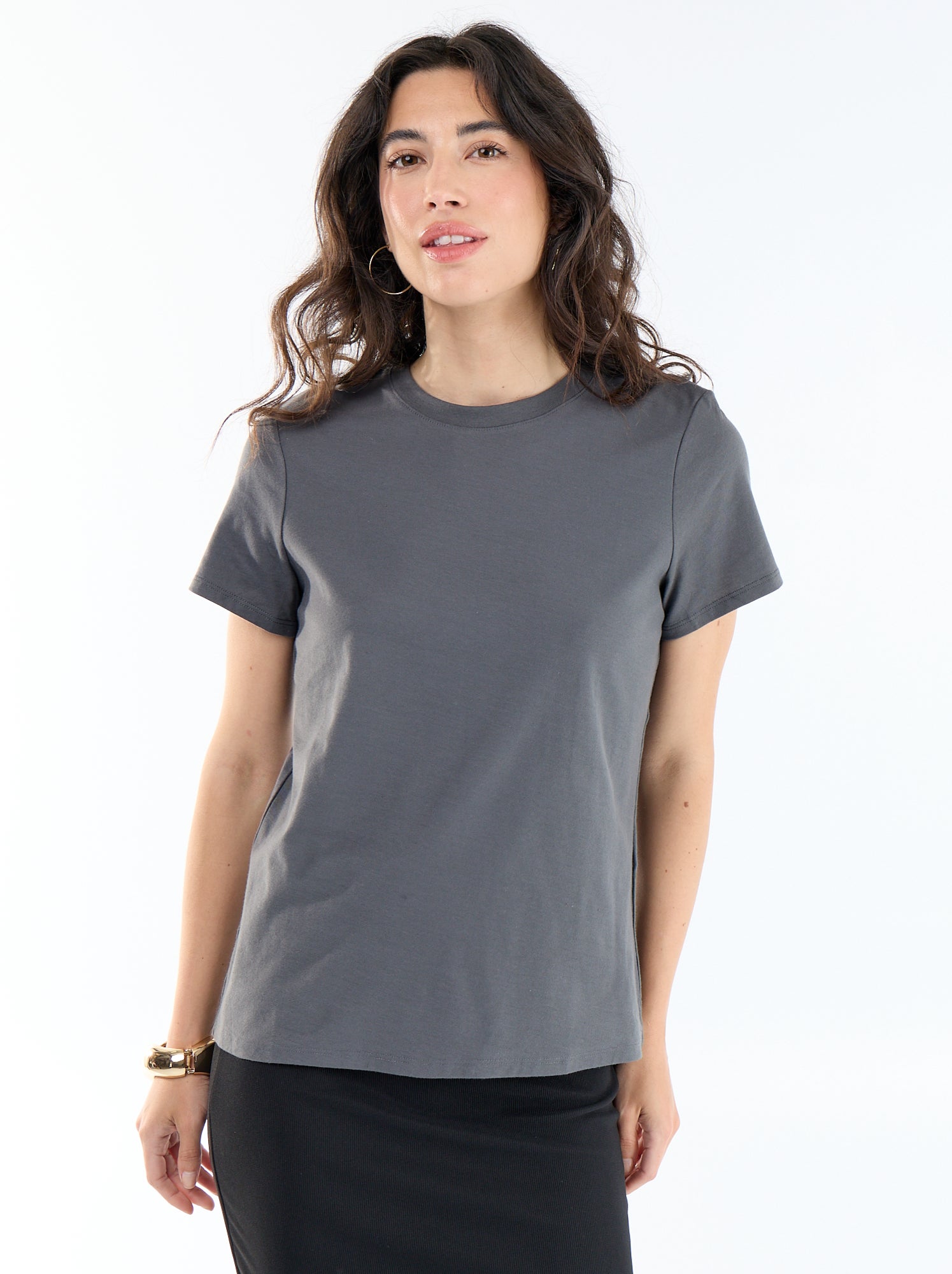 Tee-shirt en jersey manches courtes - Gris