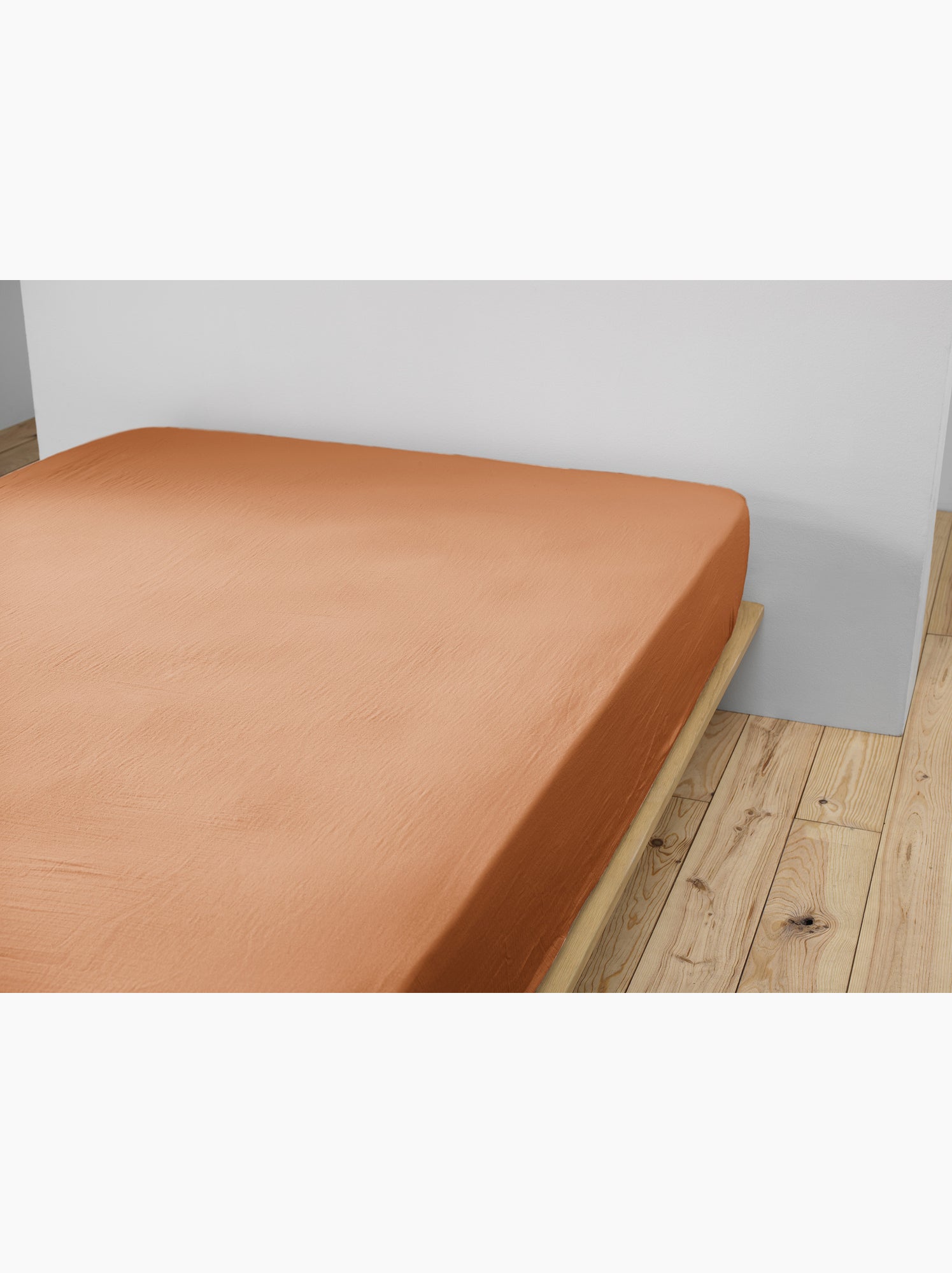 Drap-housse – double gaze de coton 125 g/m² – bonnet 30 cm - gaïa - Abricot
