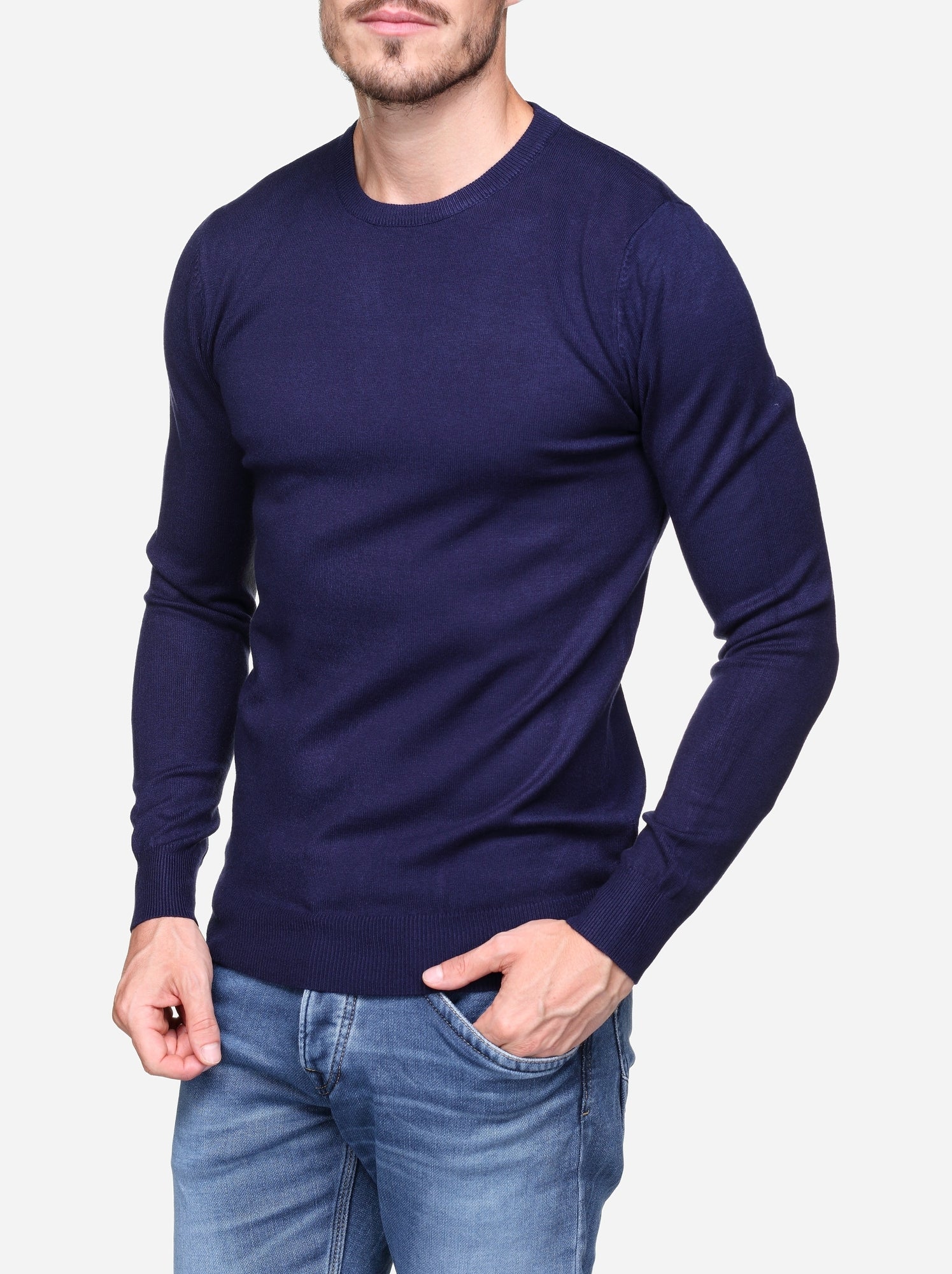 Pull col rond - Kenzarro - Bleu