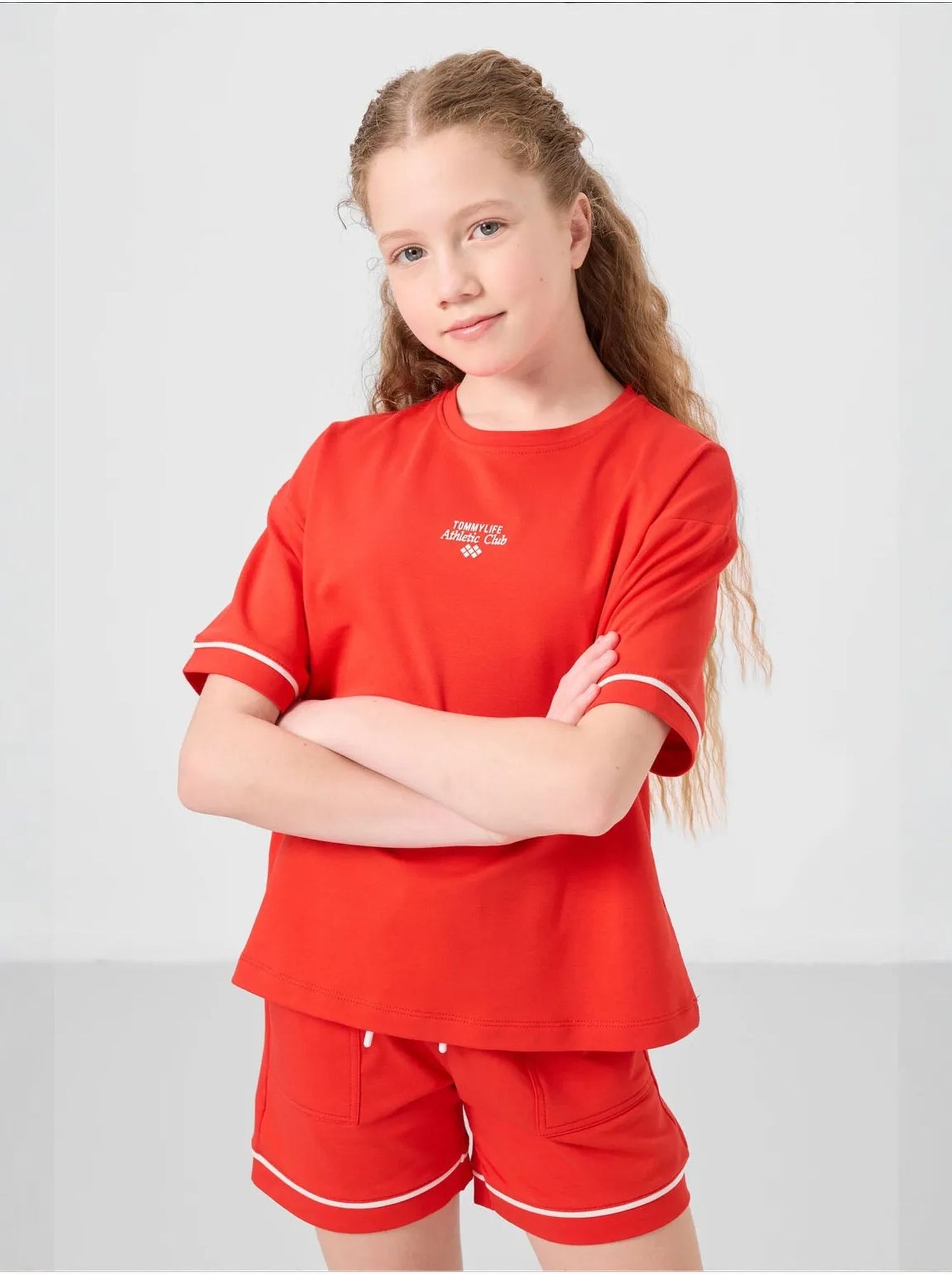Ensemble de pyjama jeunesse en coton mélangé tommy - Rouge