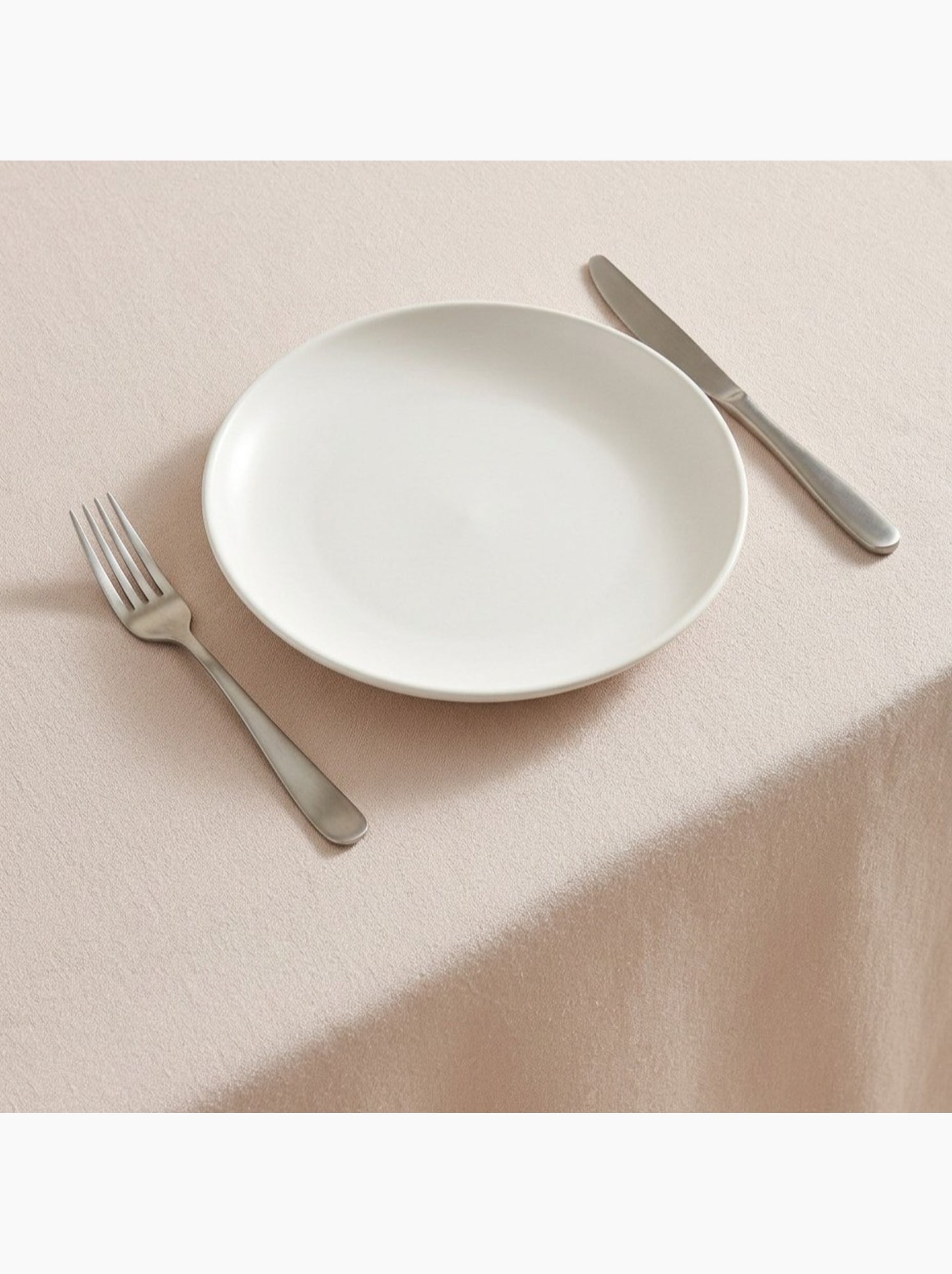 Nappe antitache unie, tissu chiné. Chute naturelle, toucher textile - Gamusi. - Gris clair