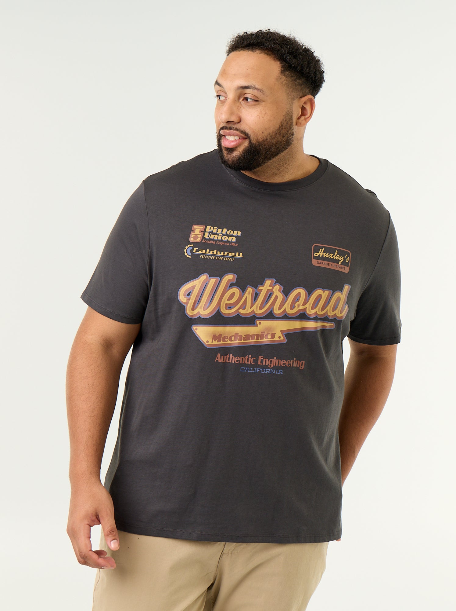 T-shirt en jersey imprimé à manches courtes - Gris (GDO30_11)