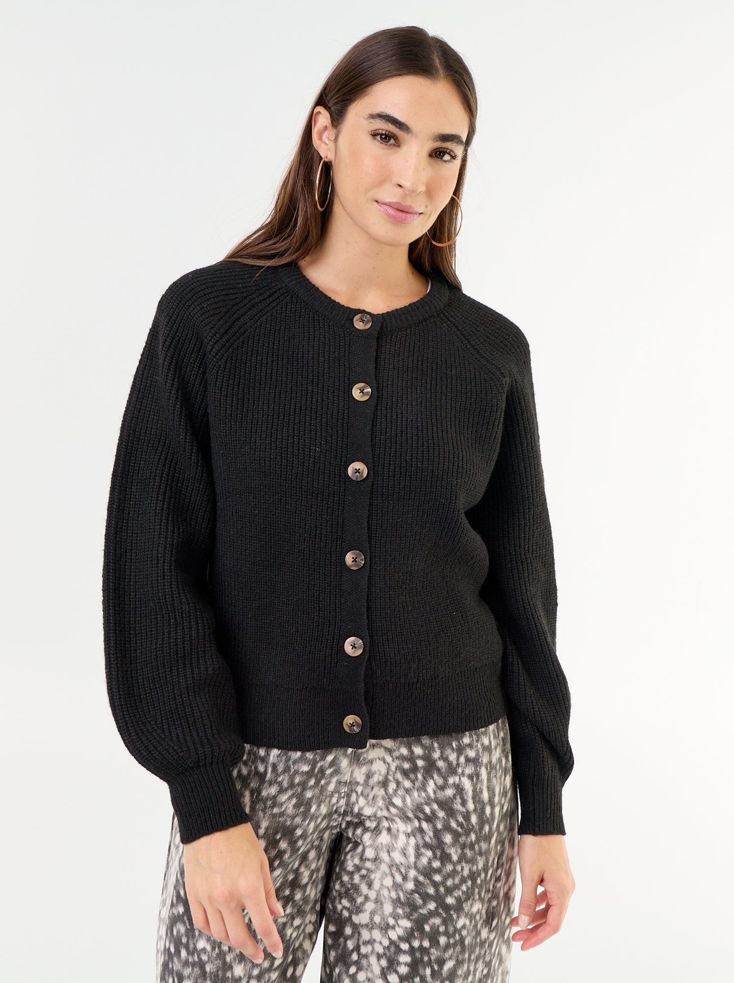 Gilet en maille grosse jauge - Noir