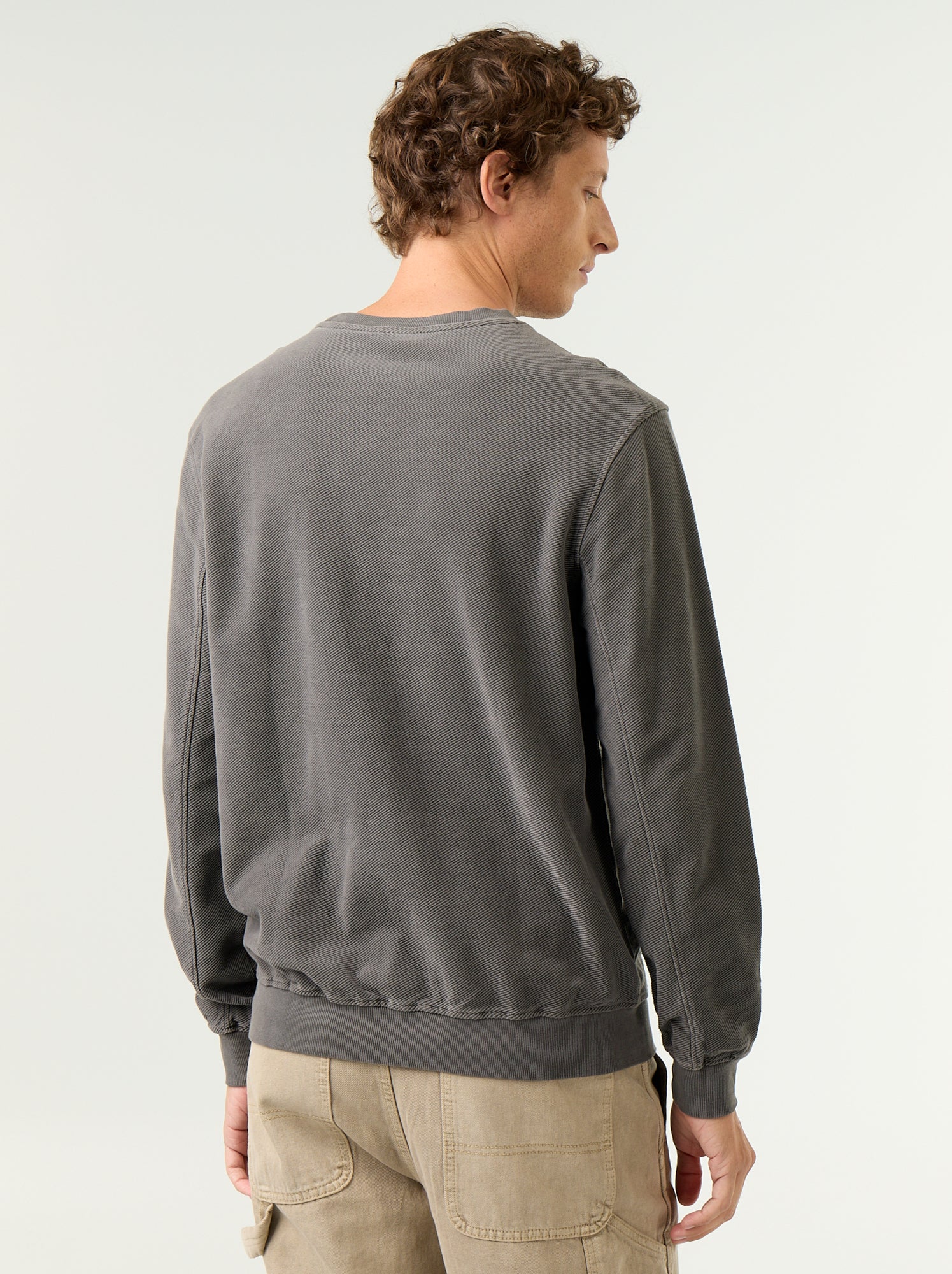 Pull en maille fine jauge côtelée - Gris