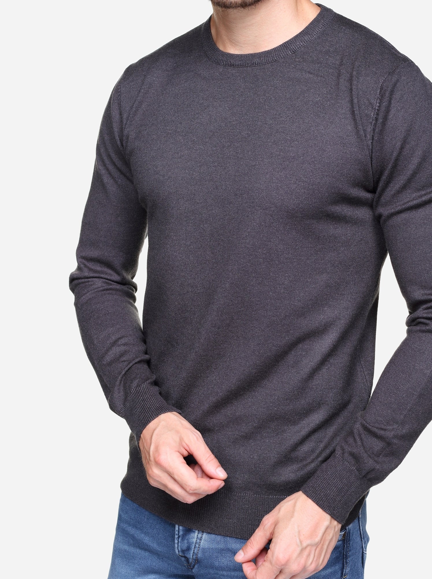 Pull col rond - Kenzarro - Gris foncé