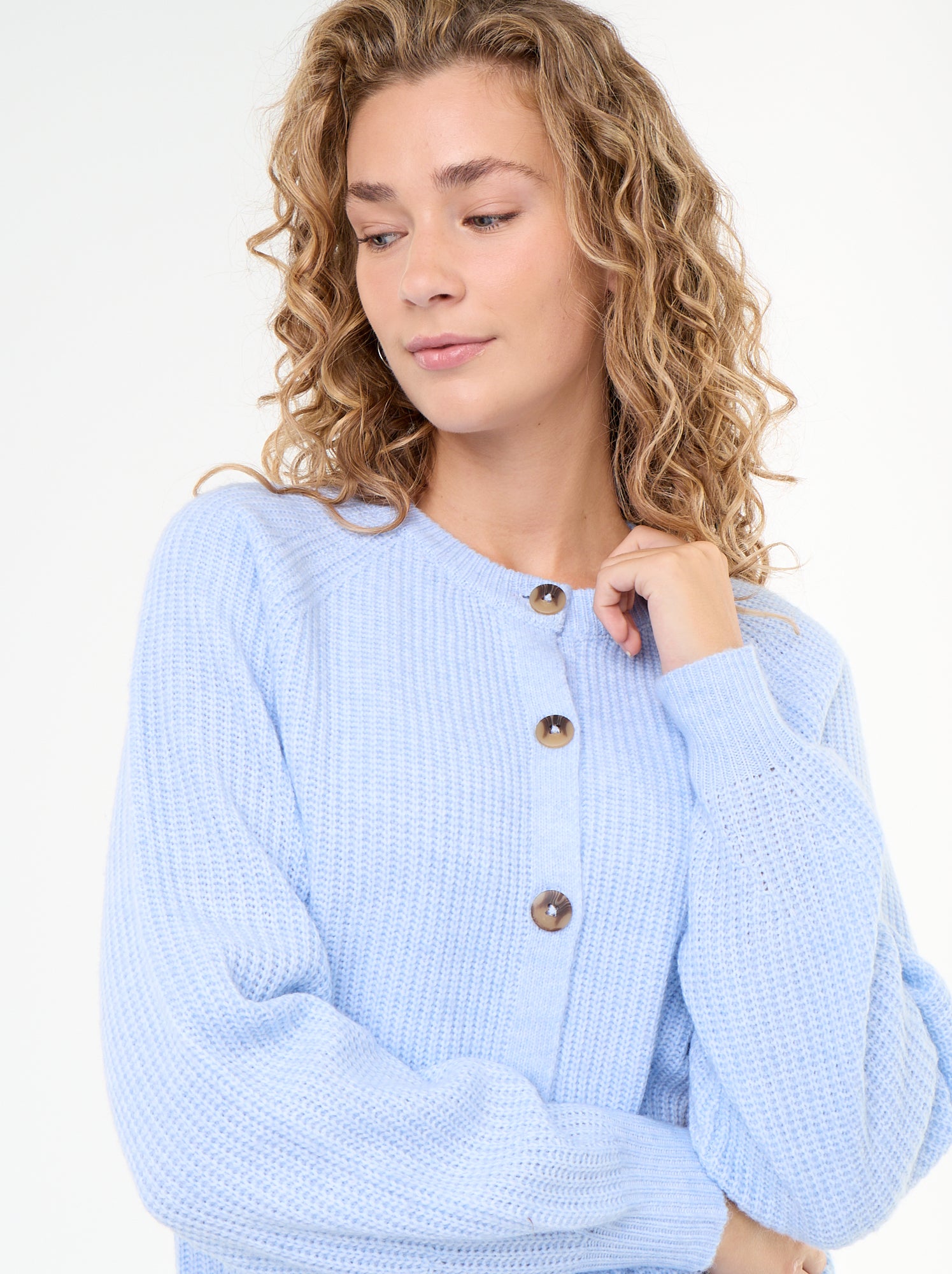 Gilet en maille grosse jauge - Bleu