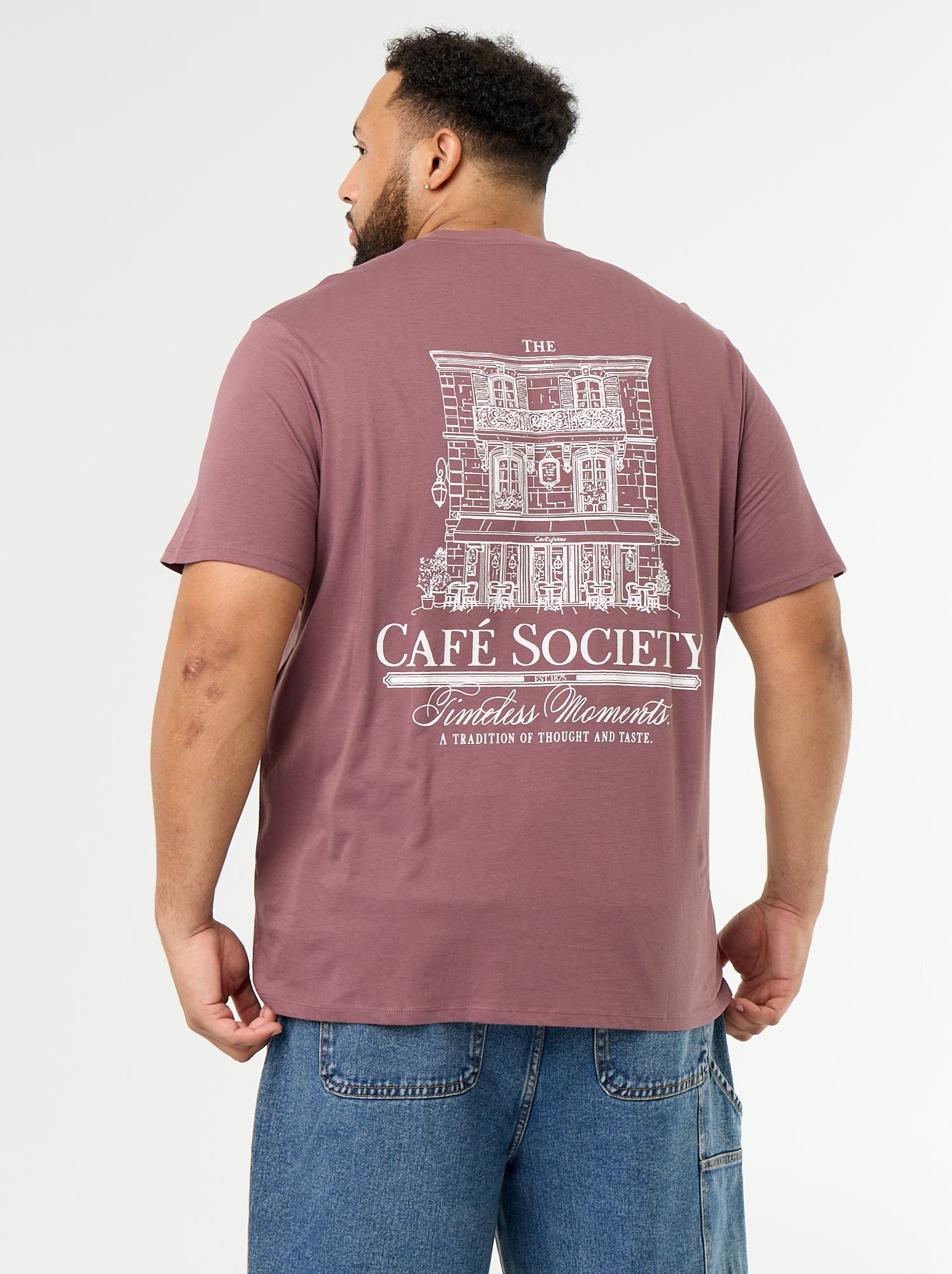T-shirt en jersey imprimé à manches courtes - Violet
