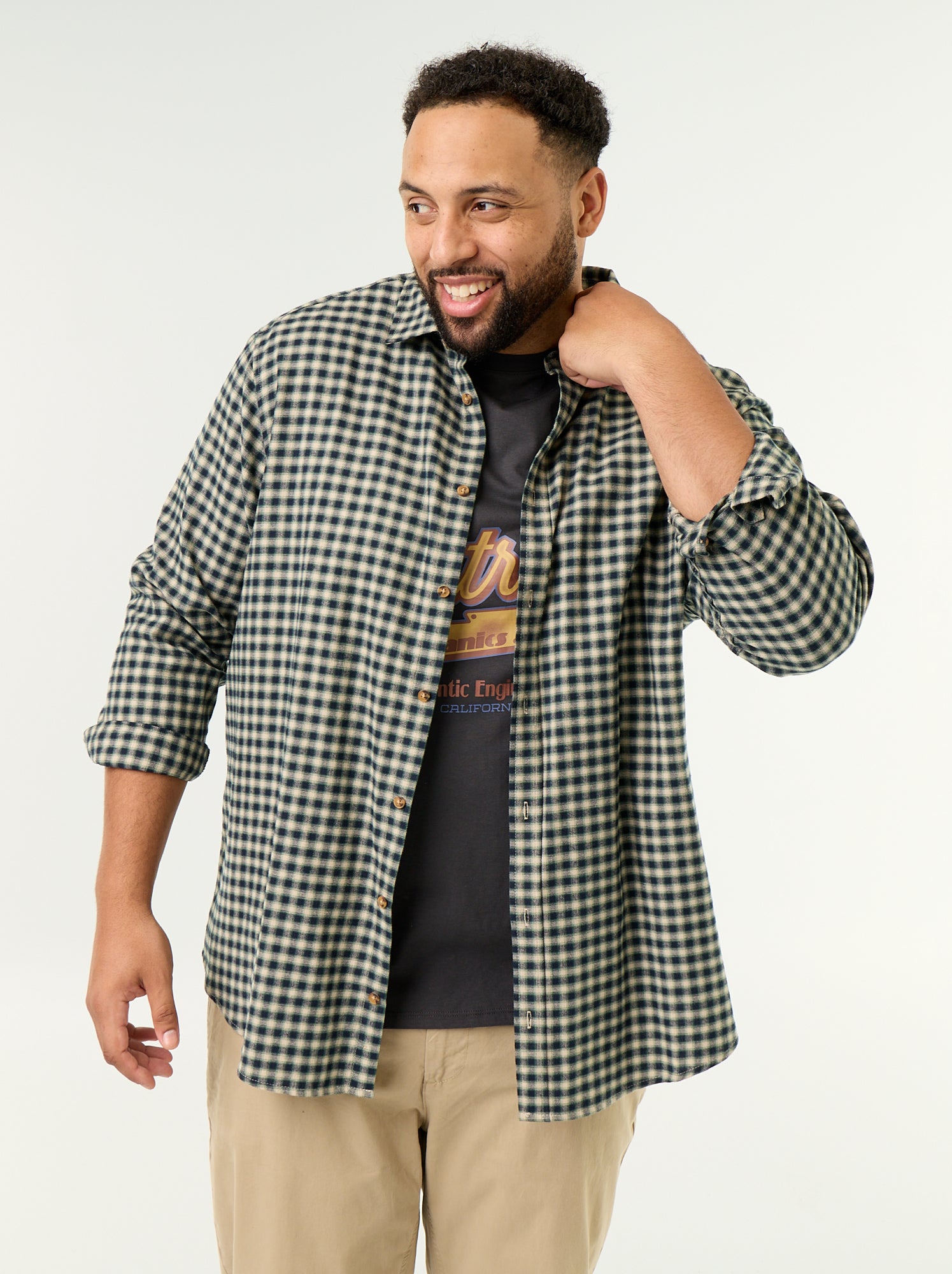 Chemise en flanelle à motif - Vert (GAX04_4)