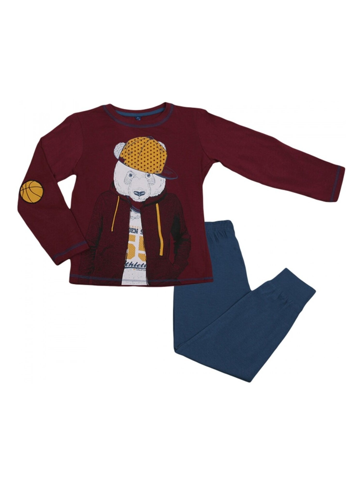 Ensemble pyjama long garçon - Bordeaux