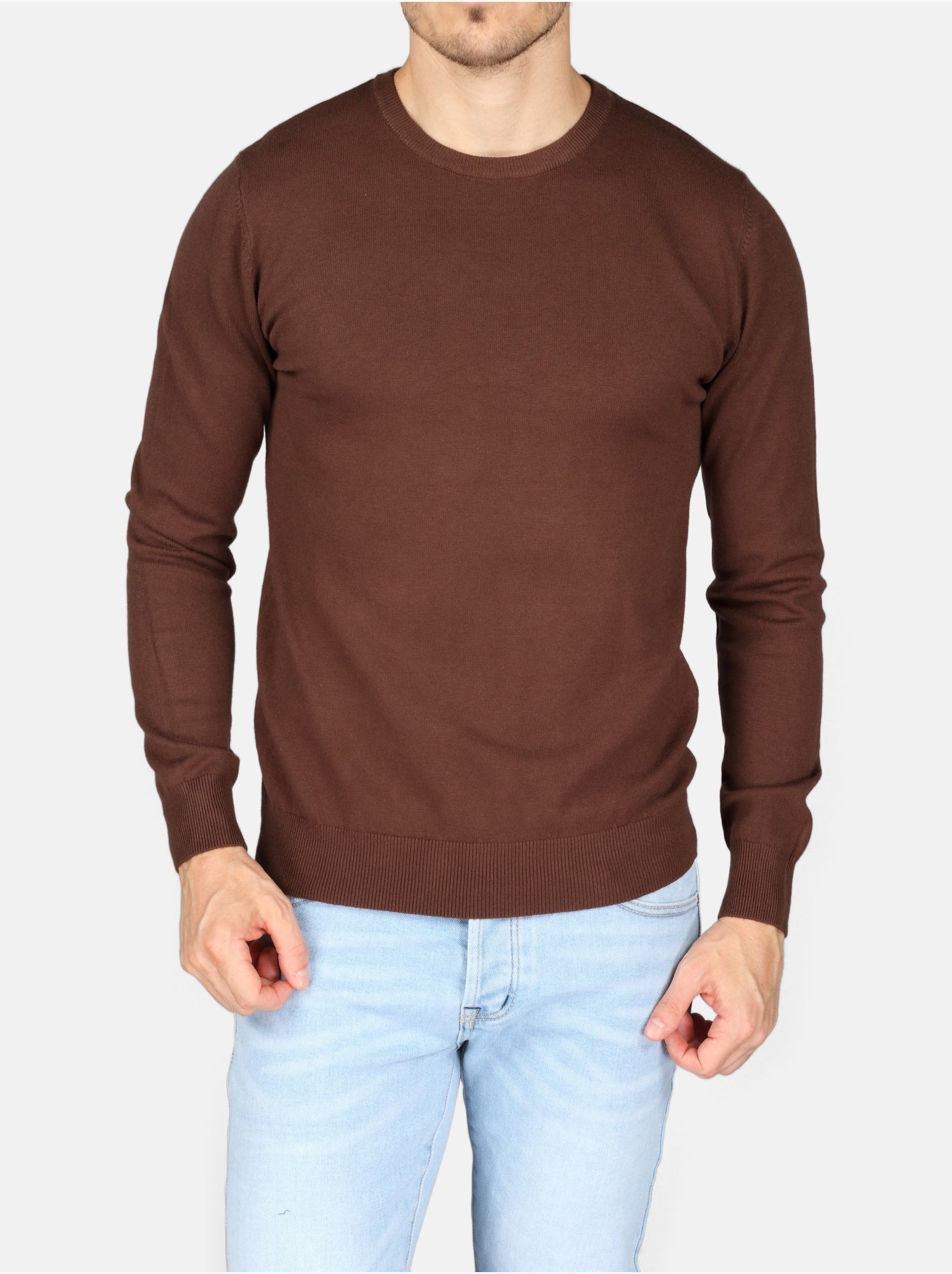 Pull col rond - Kenzarro - Marron foncé