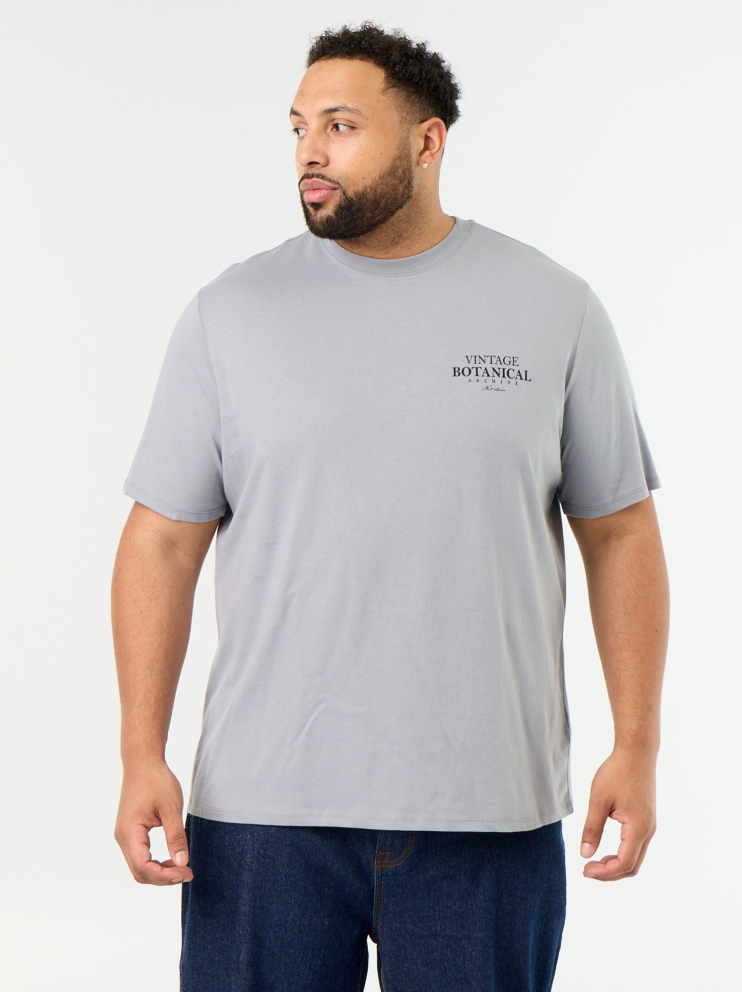 T-shirt en jersey imprimé à manches courtes - Gris (GDO30_9)