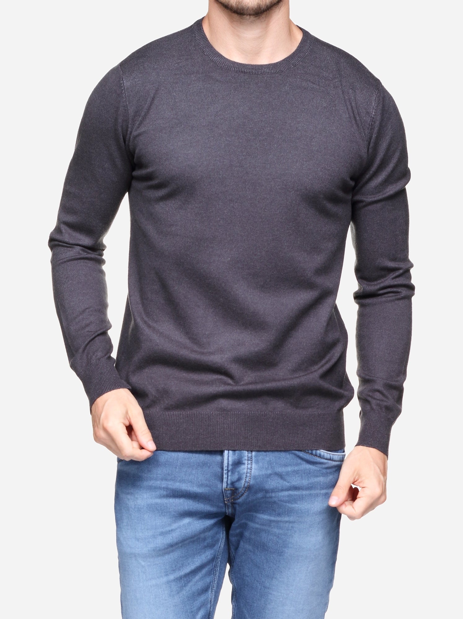 Pull col rond - Kenzarro - Gris foncé
