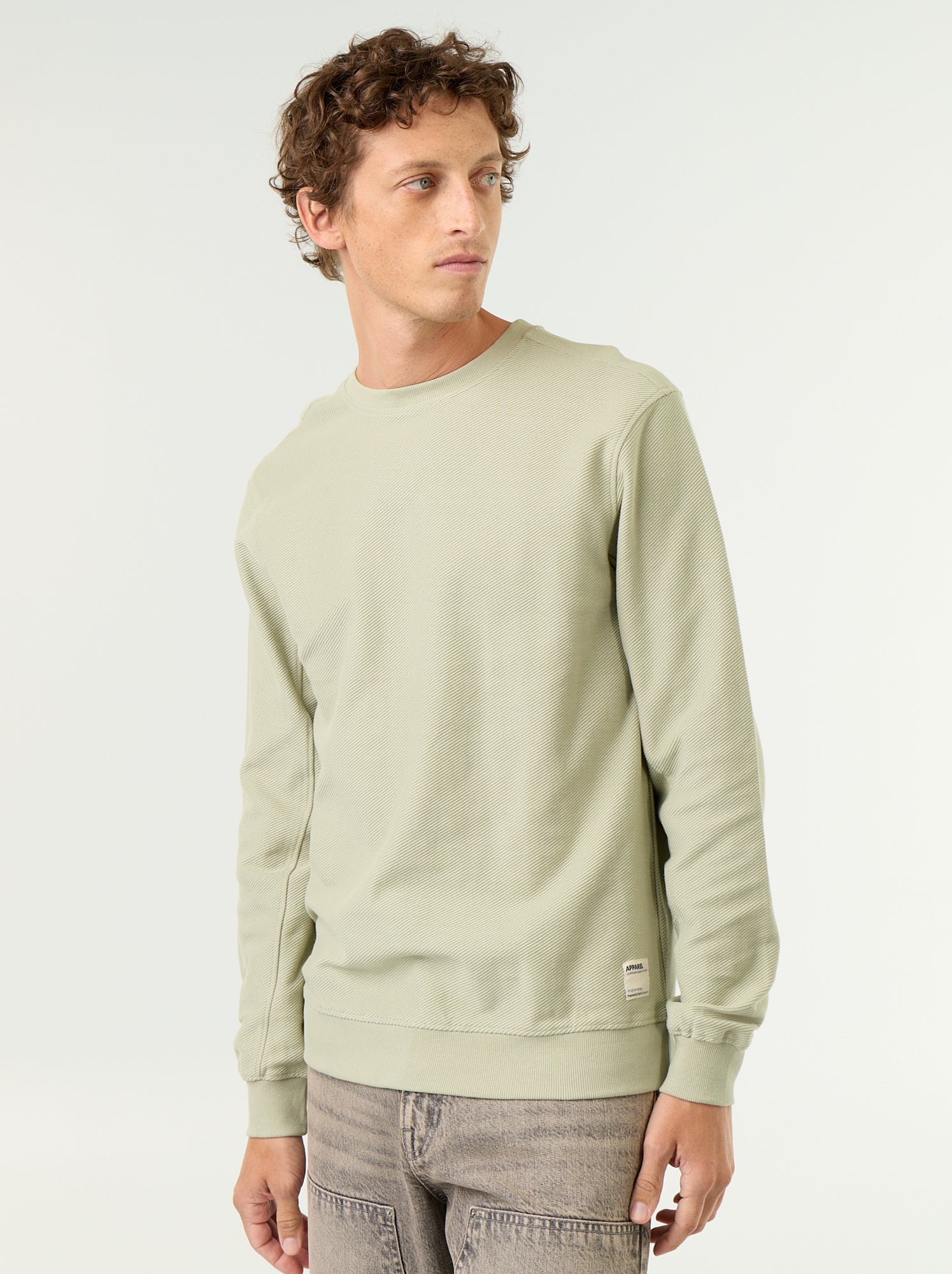 Pull en maille fine jauge côtelée - Vert