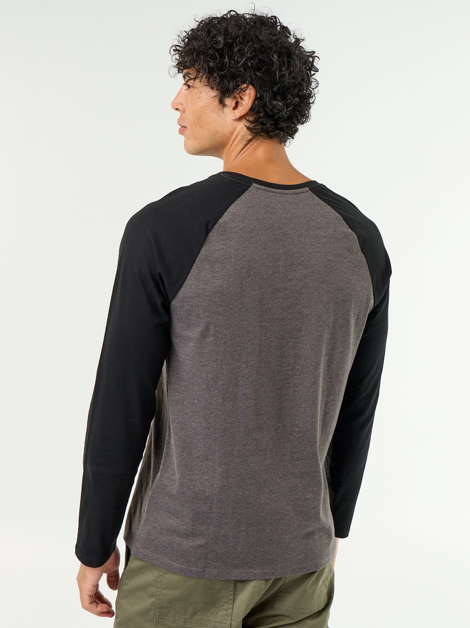 T-shirt imprimé avec manches longues raglan - Gris