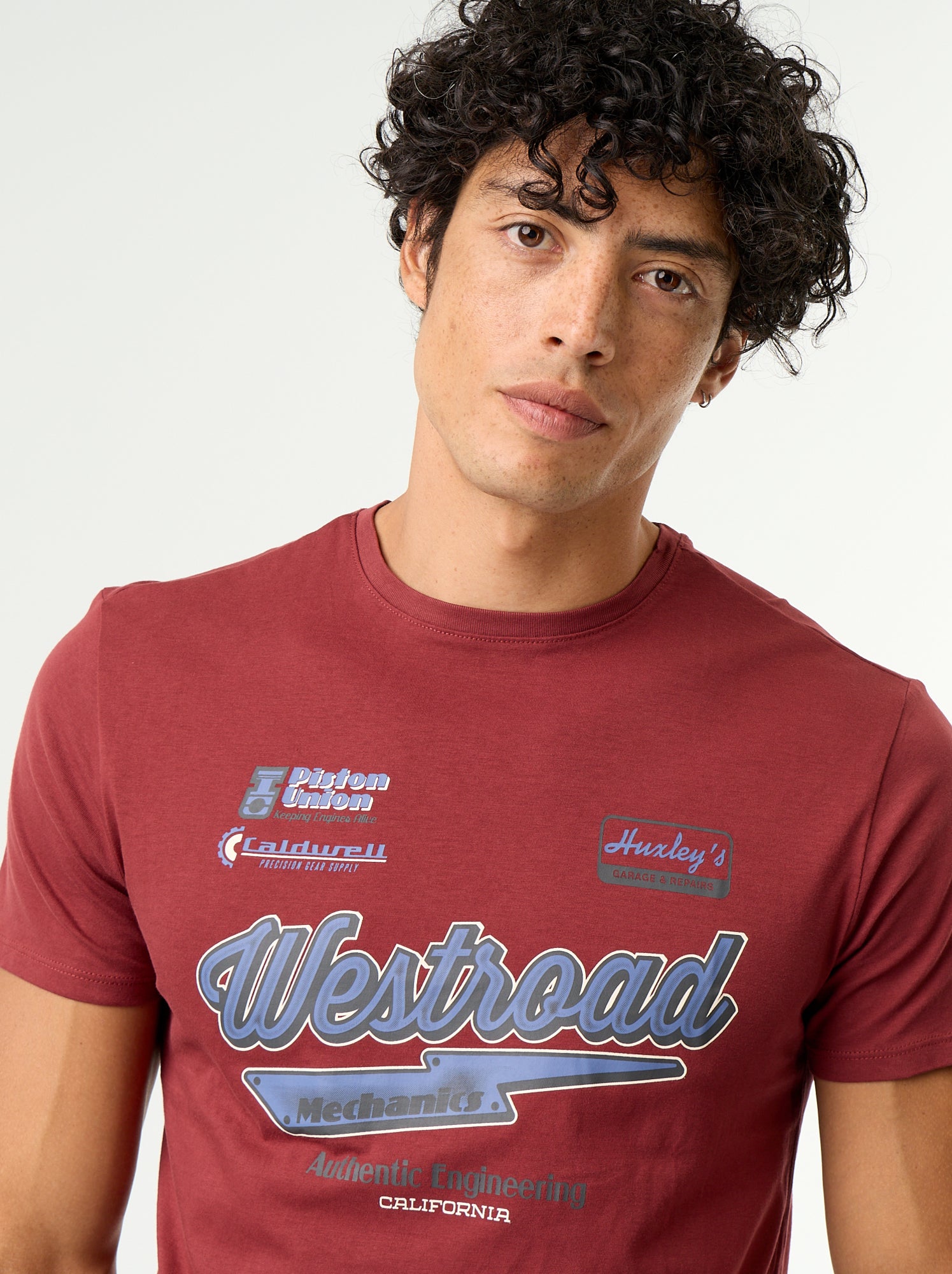 T-shirt imprimé fantaisie à manches courtes - Rouge