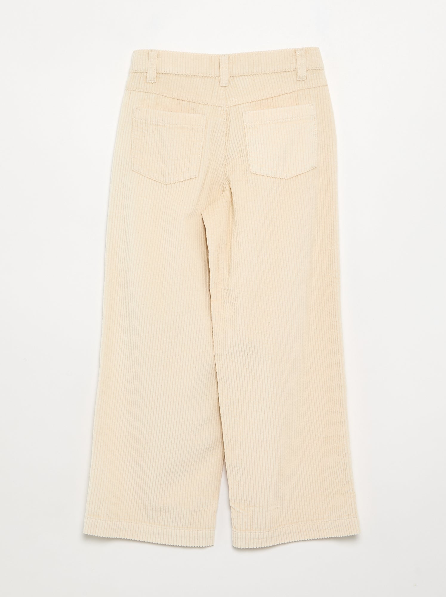 Pantalon wide leg en velours côtelés - Blanc