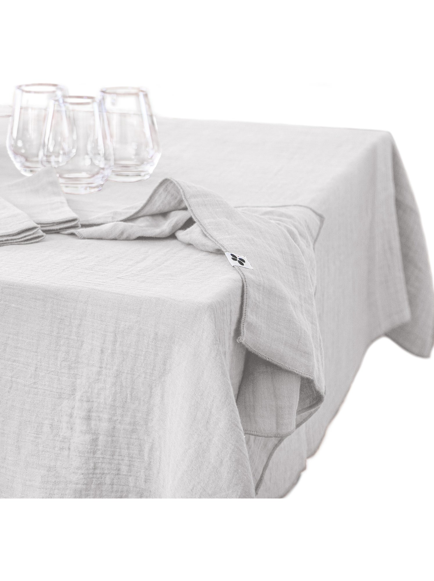 Nappe rectangulaire – double gaze de coton – gaïa - Gris nuage