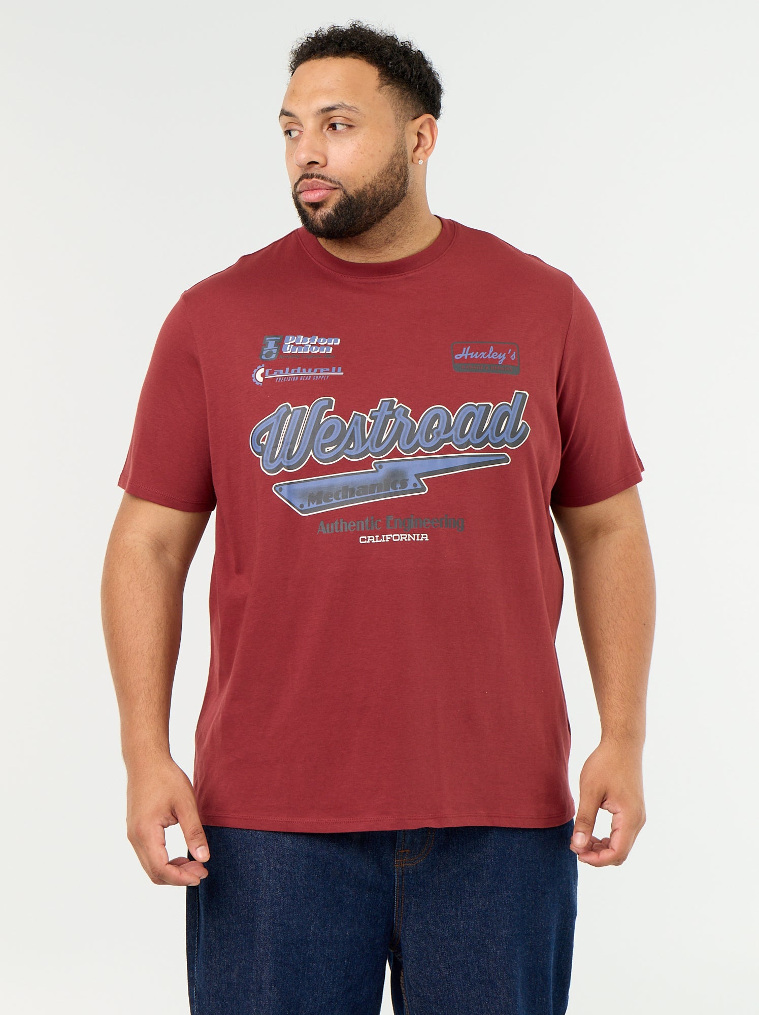 T-shirt en jersey imprimé à manches courtes - Rouge