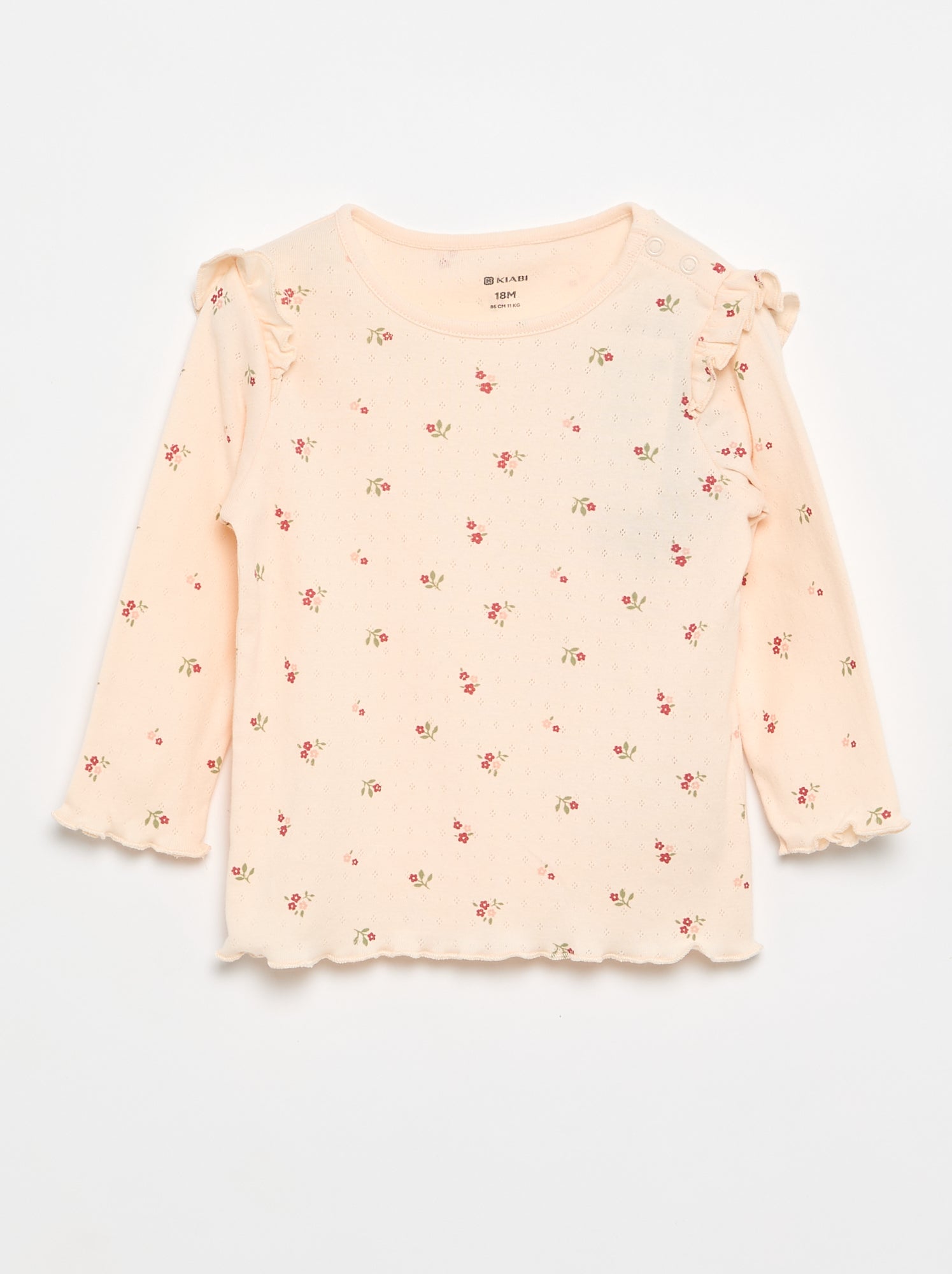 T-shirt en maille pointelle + pantalon - 2 pièces - Rose