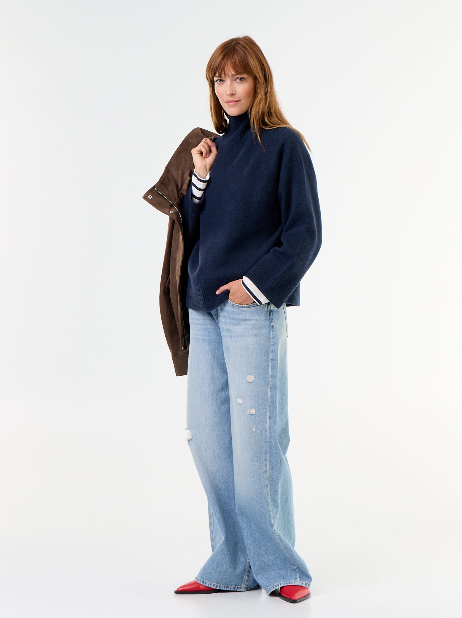 Pull chaud col montant - Bleu