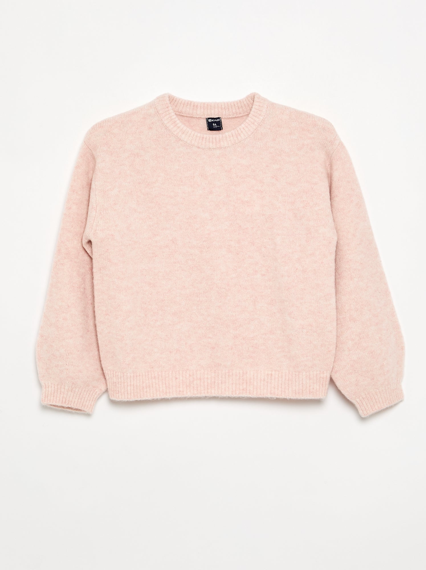 Pull uni à manches longues - Rose