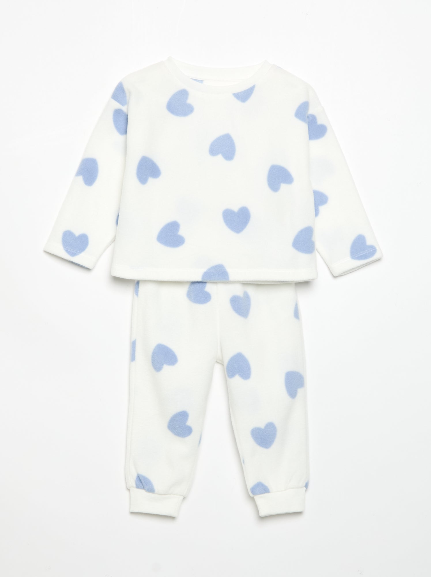 Pyjama 2 pièces en polaire - Blanc