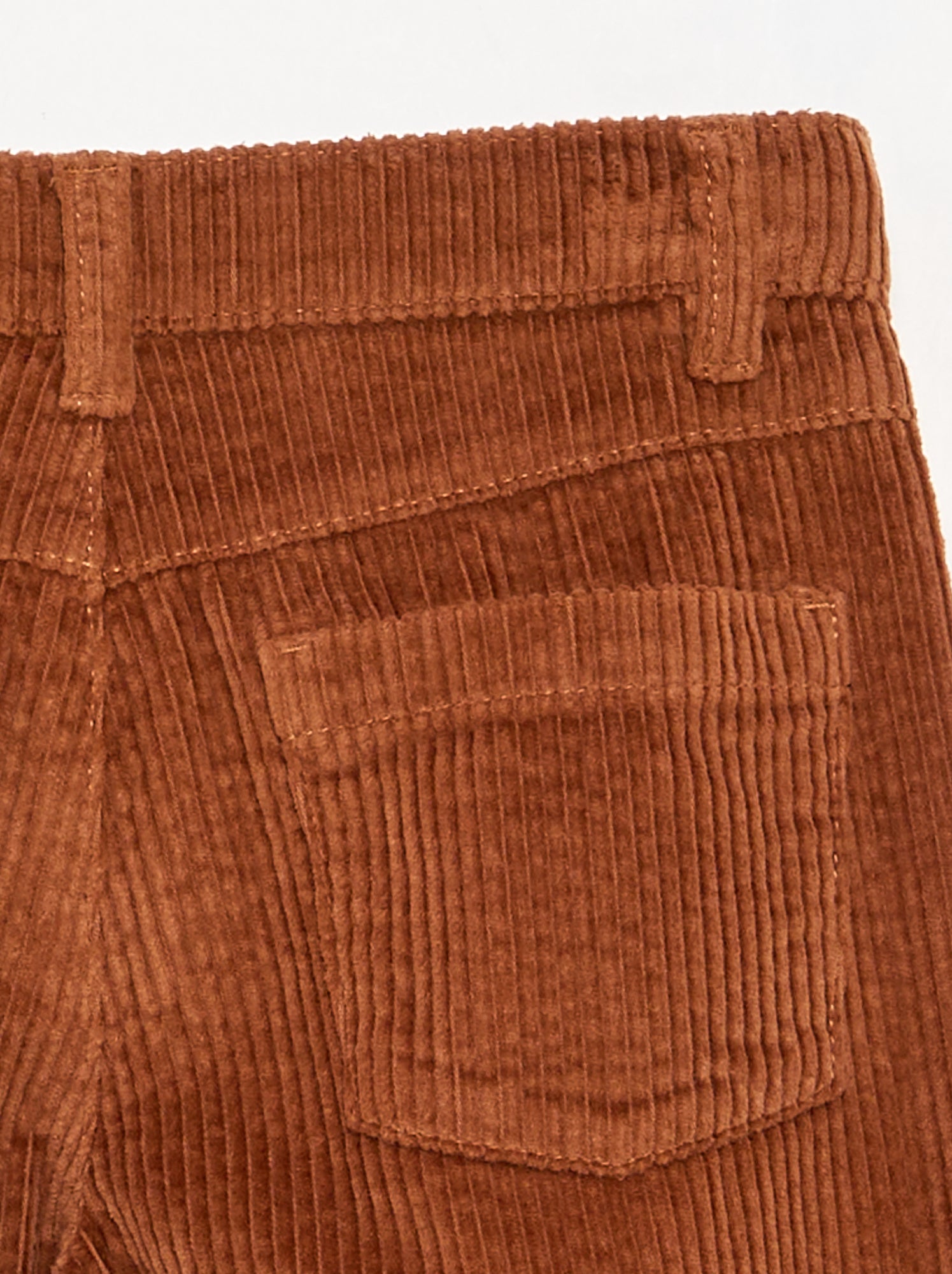 Pantalon wide leg en velours côtelés - Marron