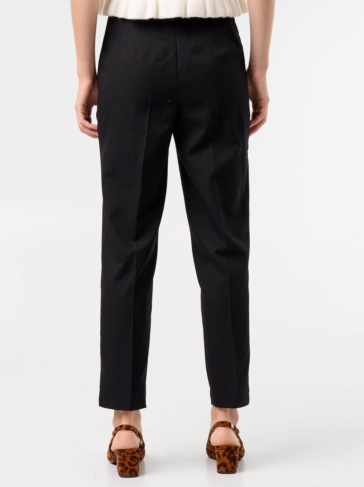 Pantalon droit à taille haute - Noir