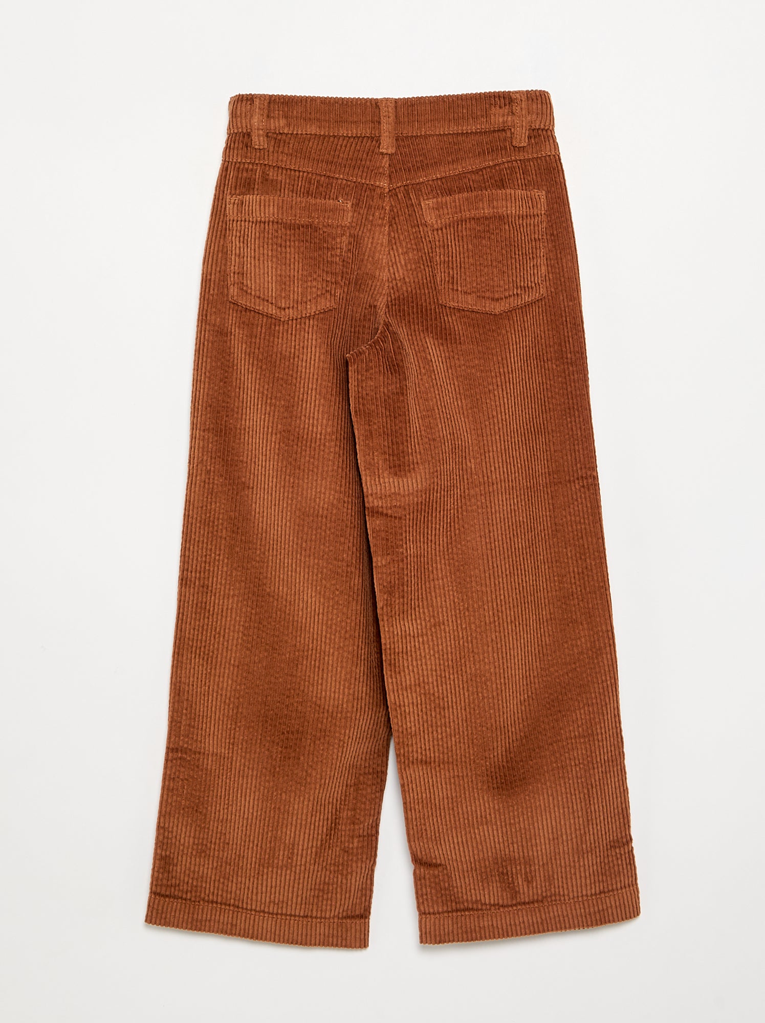 Pantalon wide leg en velours côtelés - Marron