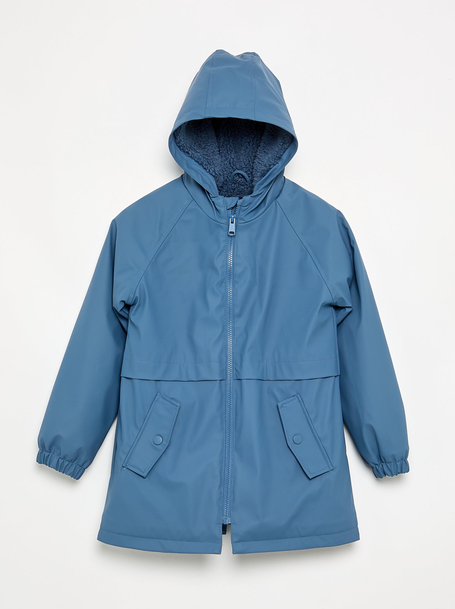 Parka doublée effet moutonné - Bleu