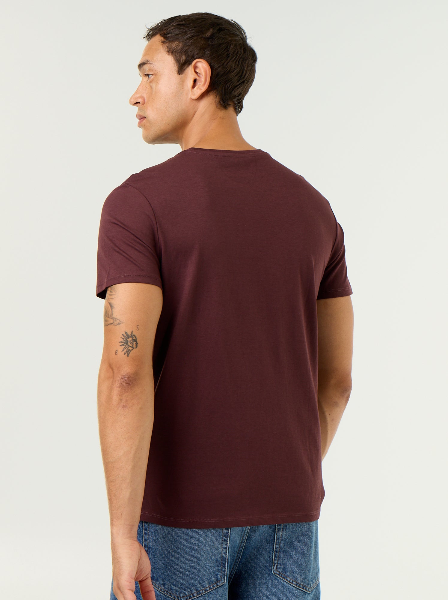 T-shirt imprimé fantaisie à manches courtes - Marron (FUT19_13)