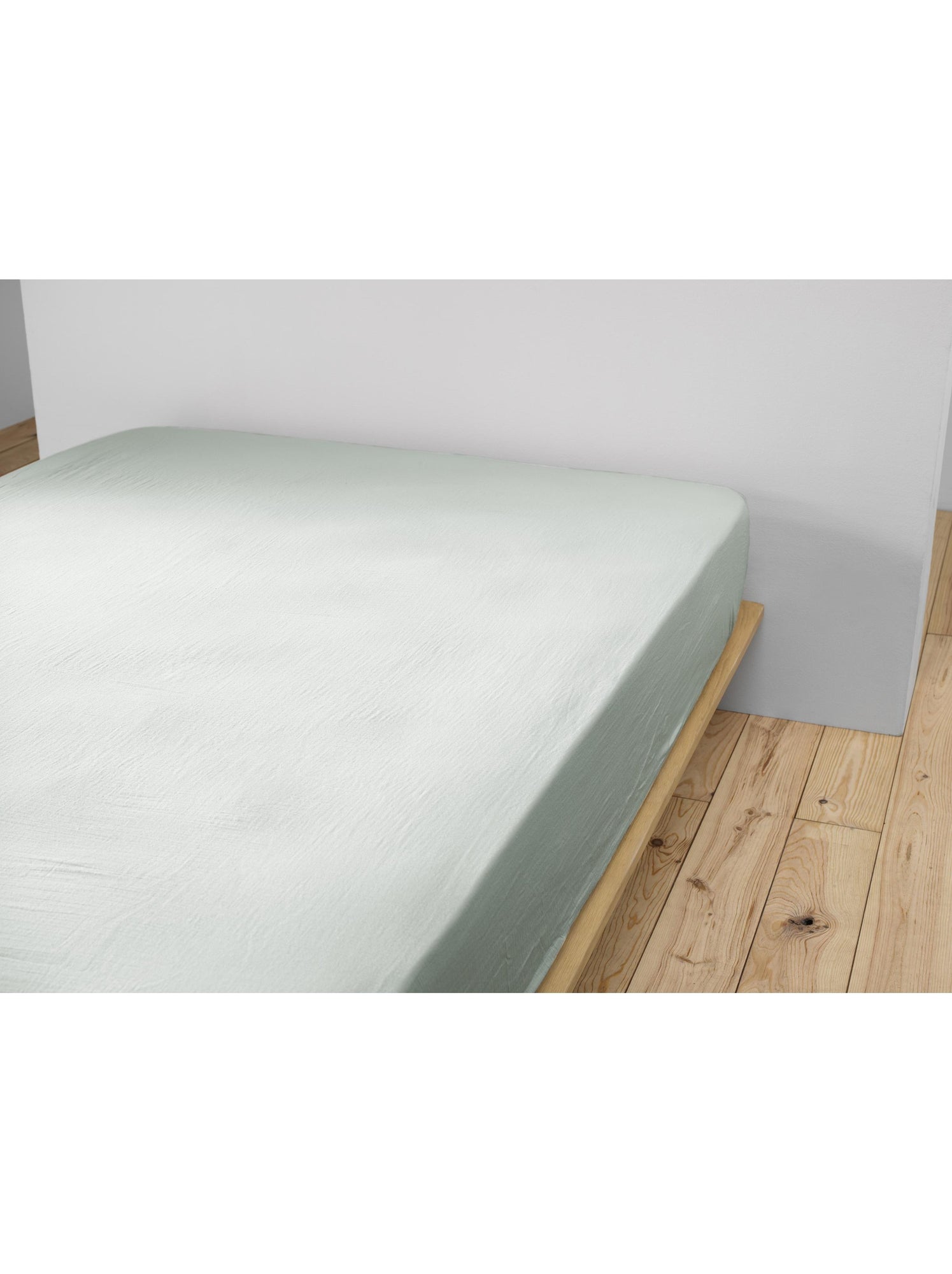 Drap-housse – double gaze de coton 125 g/m² – bonnet 30 cm - gaïa - Vert eucalyptus