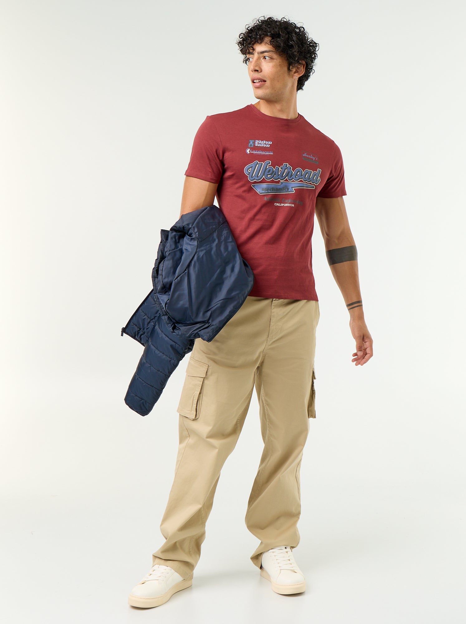 T-shirt imprimé fantaisie à manches courtes - Rouge