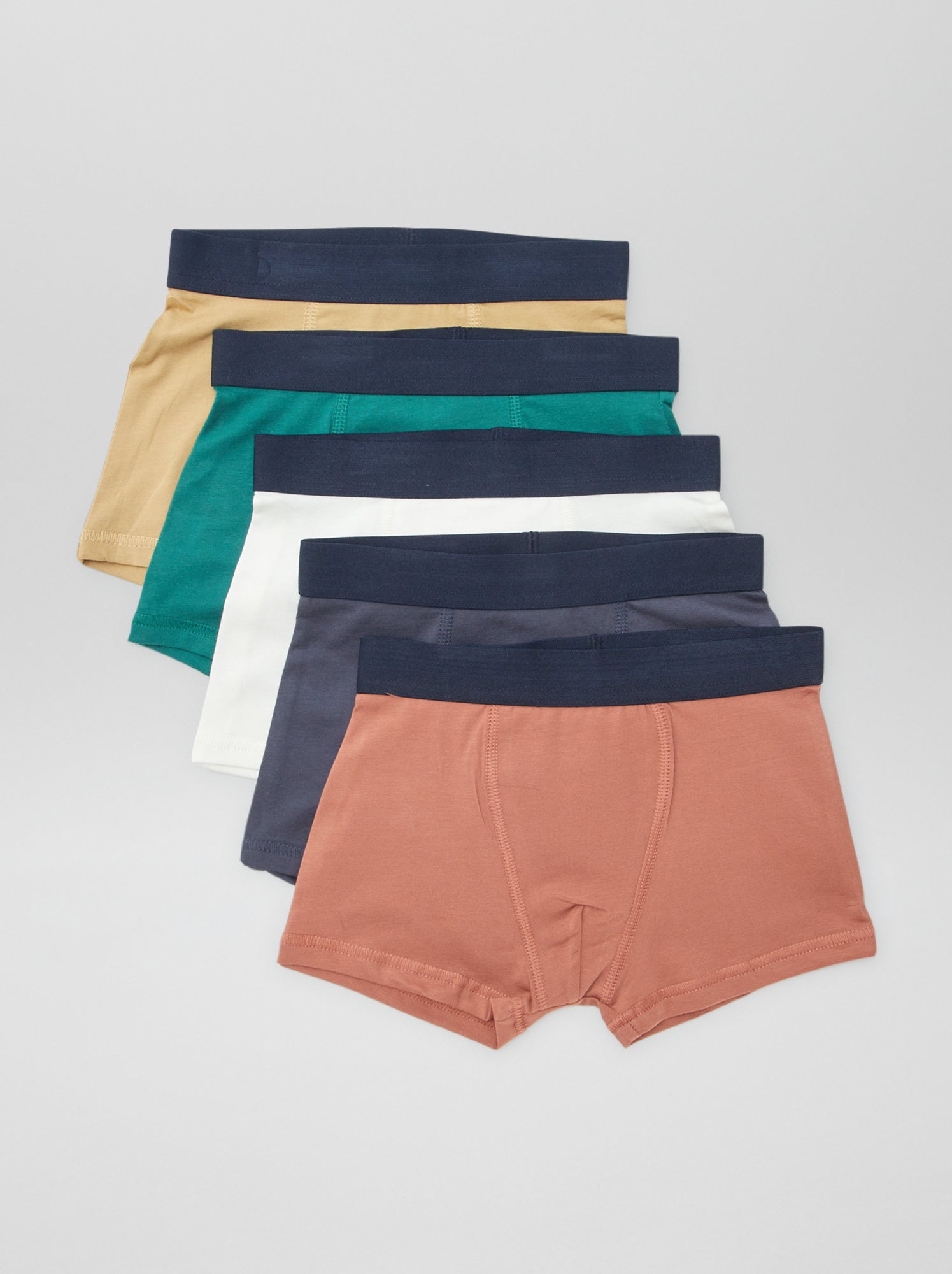 5 boxers unis - Blanc