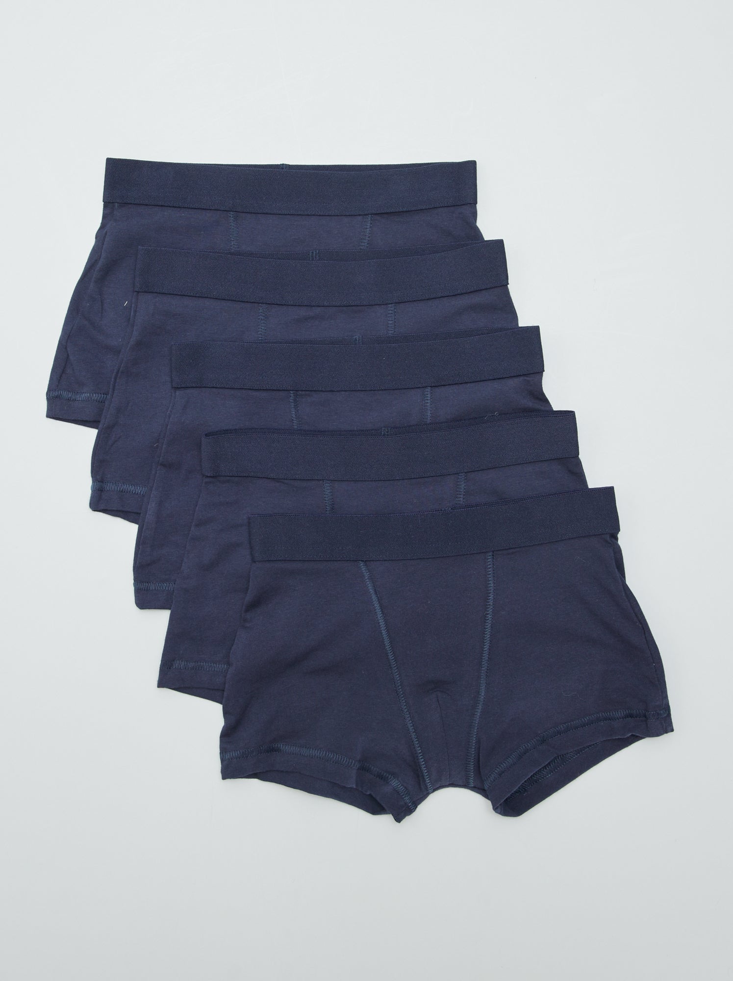 5 boxers unis - Bleu