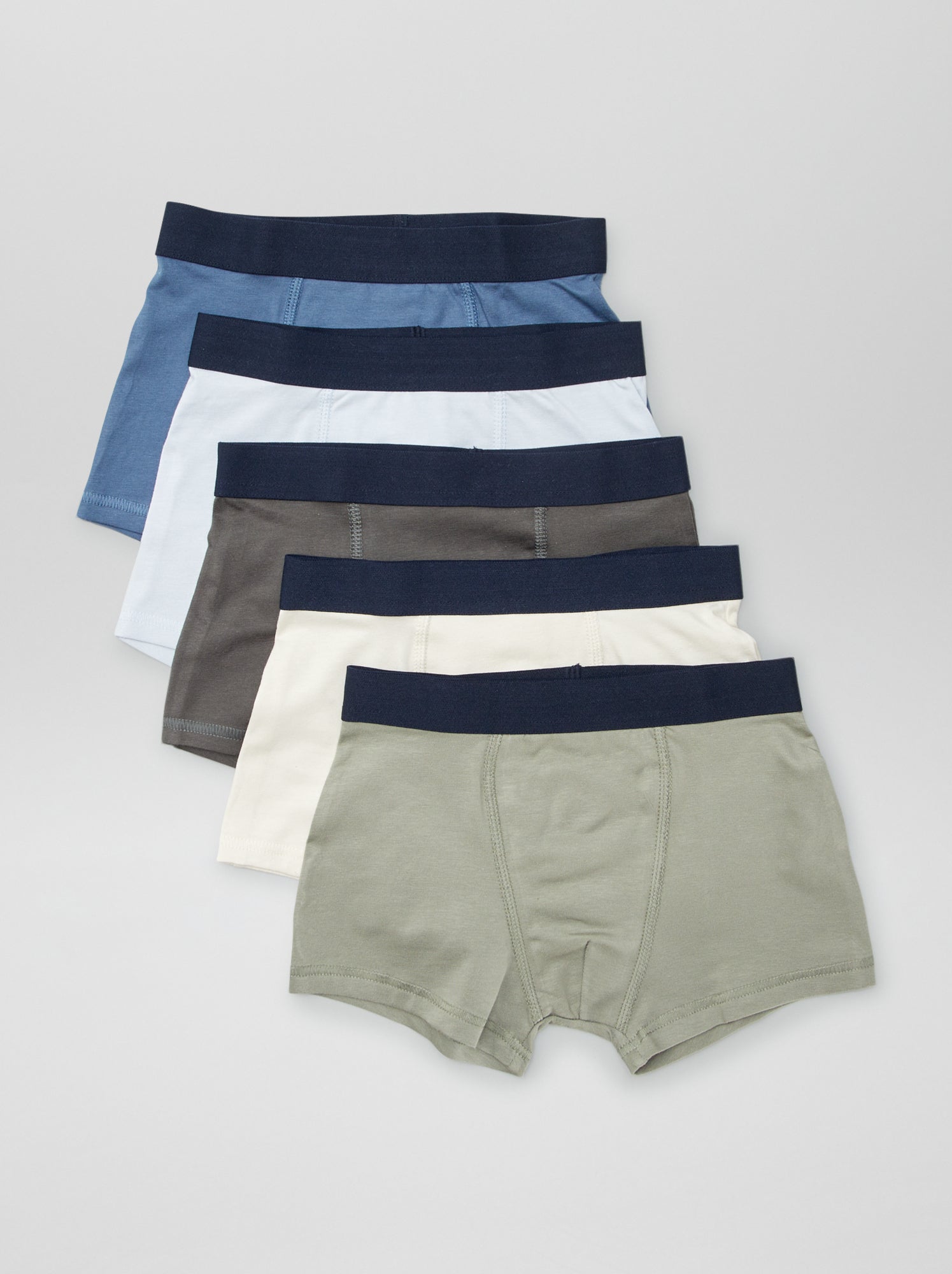 5 boxers unis - Vert