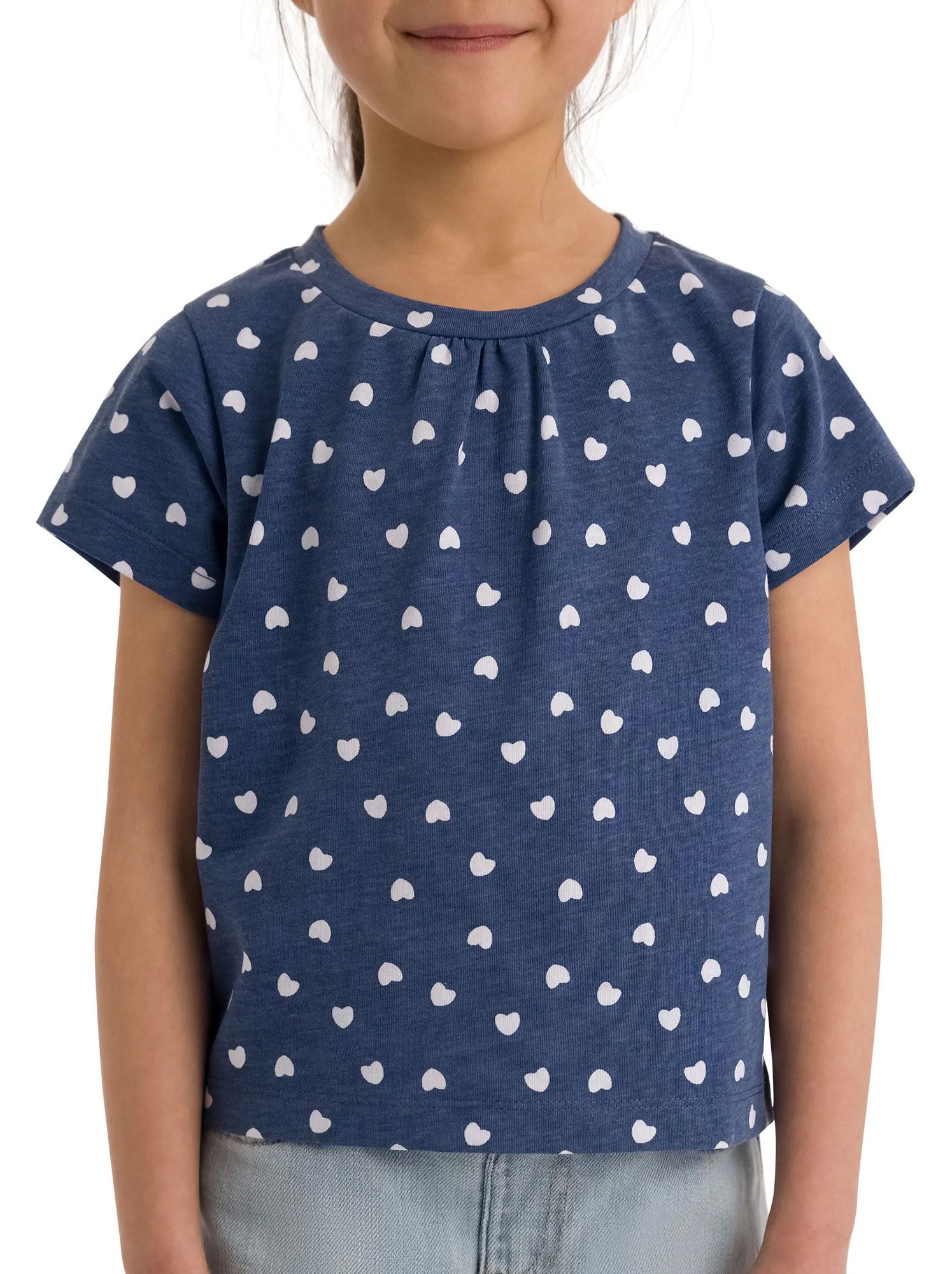 T-shirt motif/style cœurs hira - trespass - Bleu saphir
