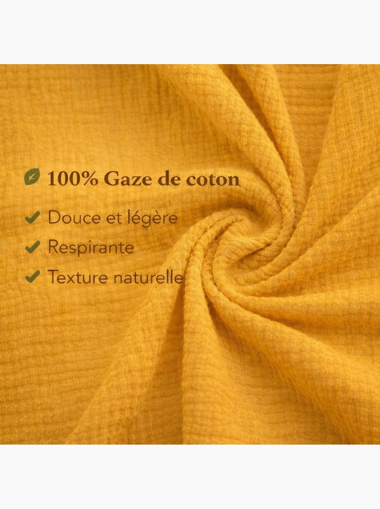 Parure de lit en Gaze de Coton - Promo linge - Jaune