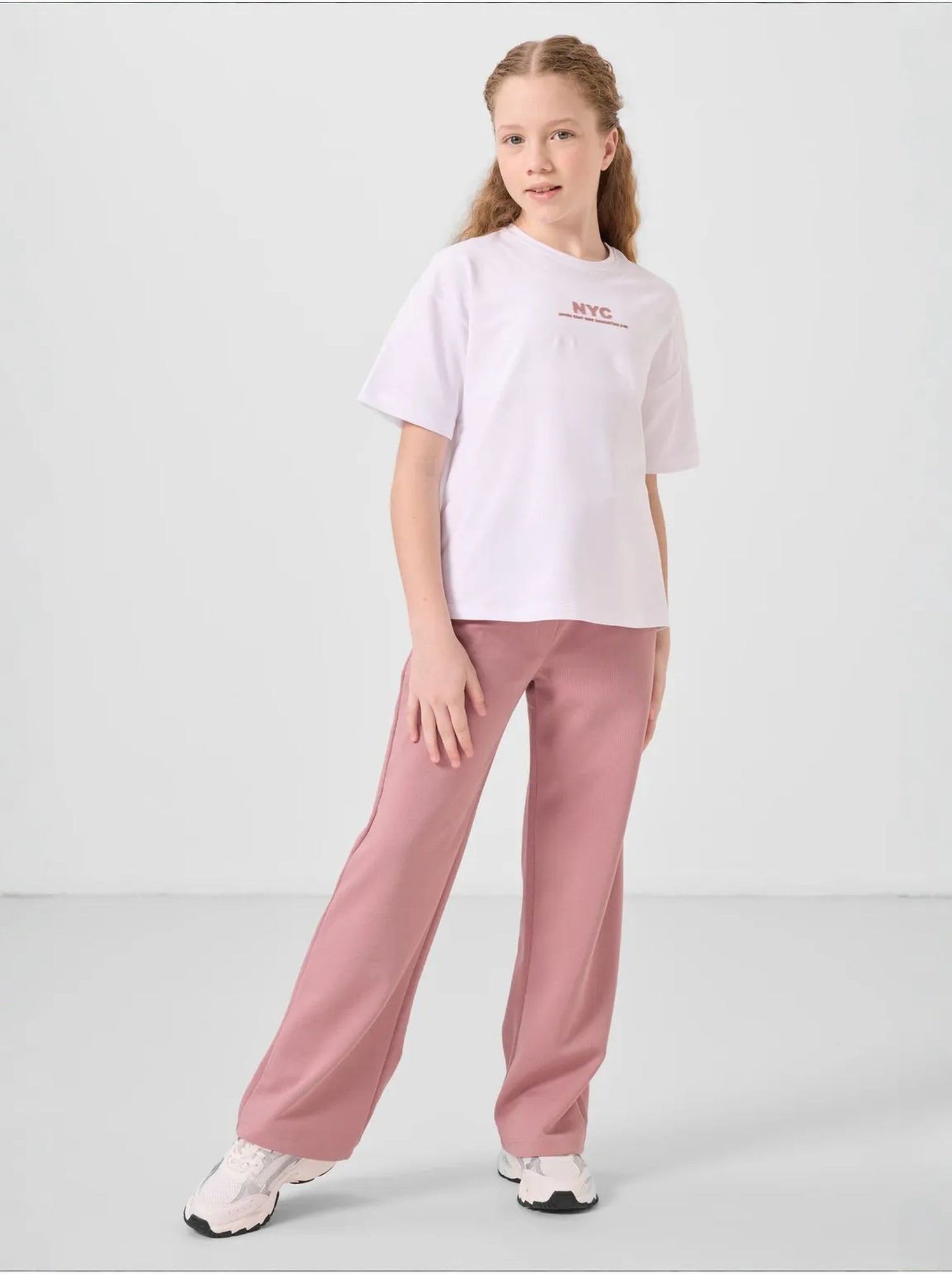 Ensemble pyjama jeunesse en coton et polyester tommy - Vieux rose