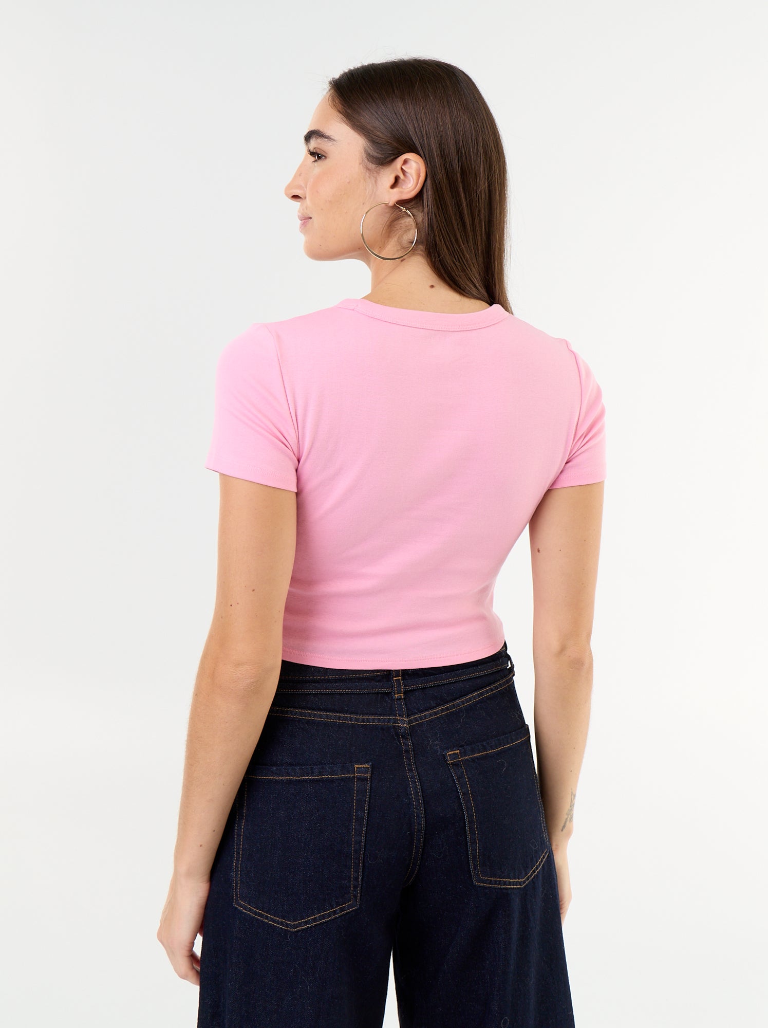 T-shirt imprimé à manches courtes à motif - Rose (ESQ39_12)