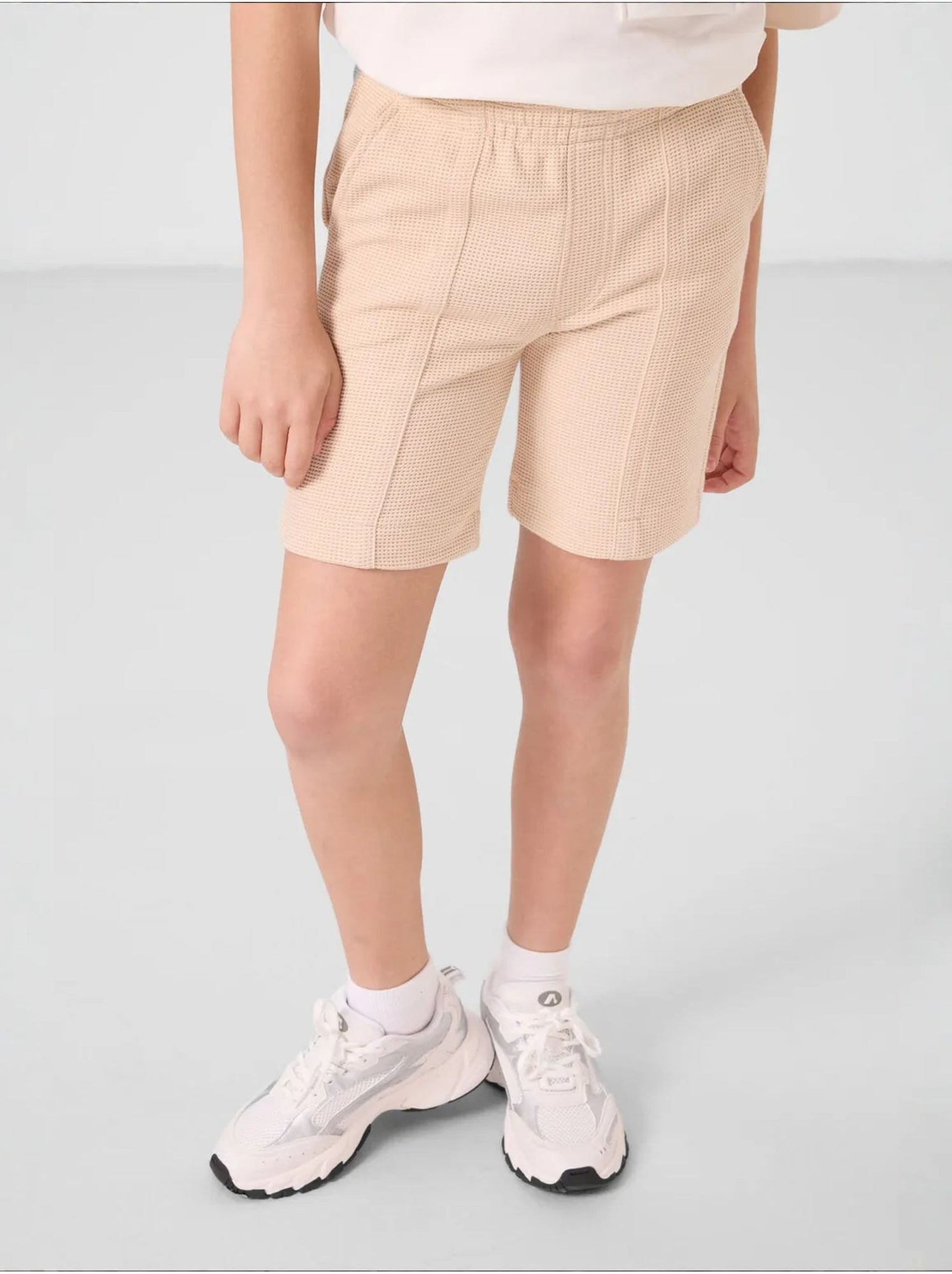 Short de jeunesse en coton mélangé tommy - Beige argile
