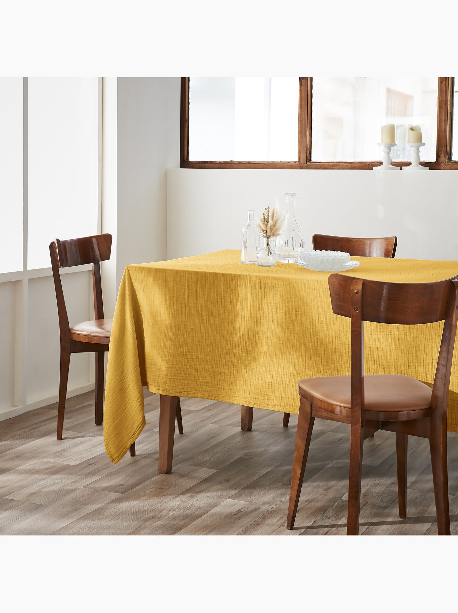 Nappe rectangulaire – double gaze de coton – gaïa - Safran