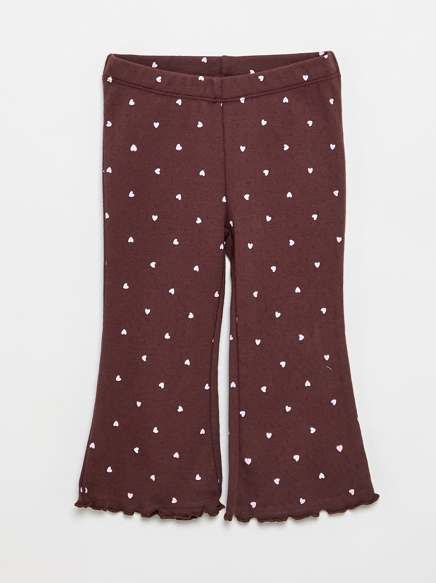 T-shirt en maille pointelle + pantalon - 2 pièces - Marron